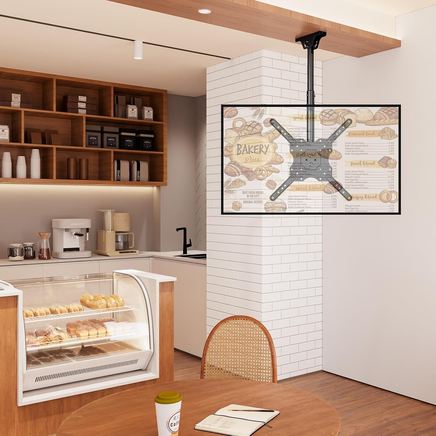 image:imageELIVED Ceiling TV Mount for Most 3775 Inch FlatCurved TVs Height Adjustable Ceiling Mount for Flat Pitched Roof Hanging TV Bracket 360 Swivel Full Motion Holds up to 110 lbs Max VESA 600x400mmHeight 417