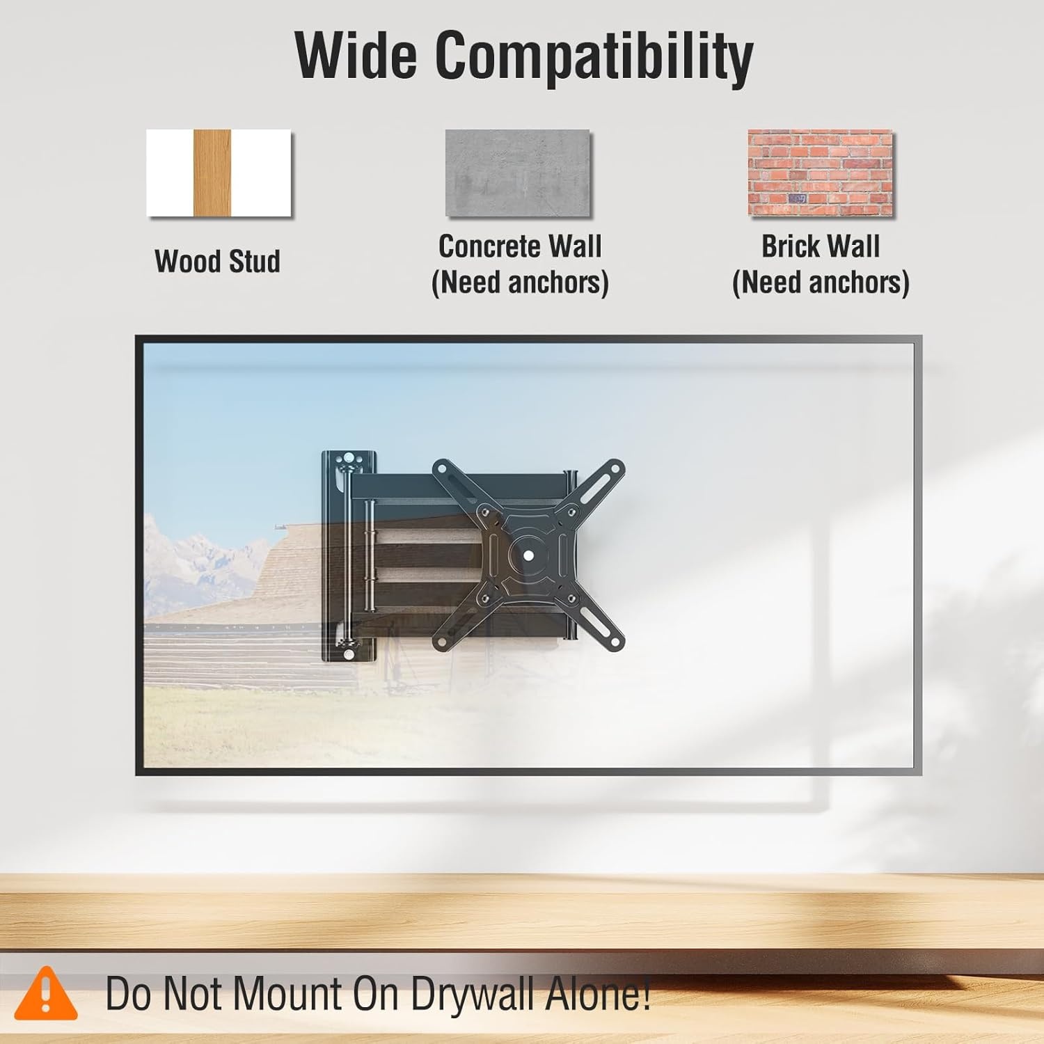 image:imageELIVED Full Motion TV Monitor Wall Mount for Most 1442 Inch LED LCD Flat Screen TVs amp Monitors Swivel Tilt Extension Rotation tv Mount Bracket Max VESA 200x200mm up to 44 lbs5 Arms 295