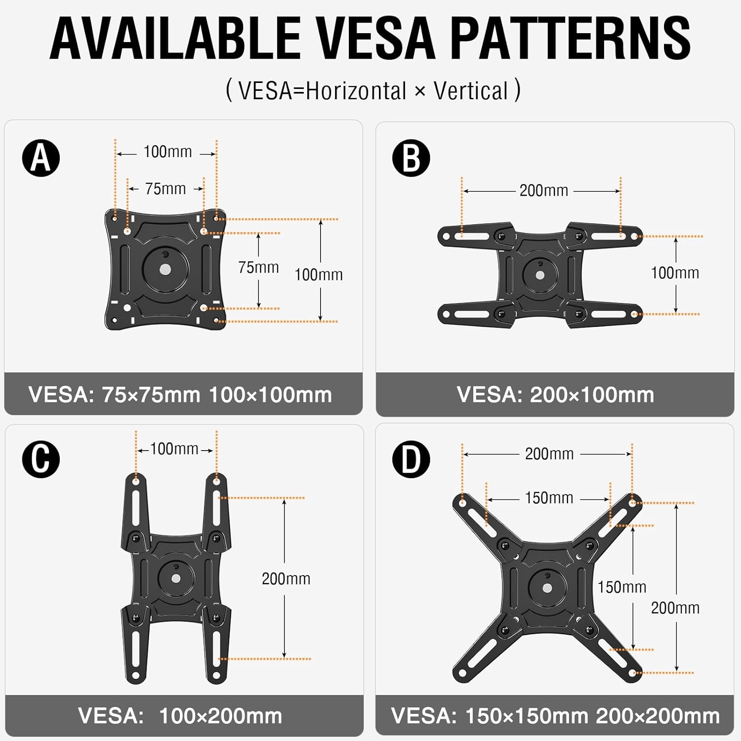 image:imageELIVED Full Motion TV Monitor Wall Mount for Most 1442 Inch LED LCD Flat Screen TVs amp Monitors Swivel Tilt Extension Rotation tv Mount Bracket Max VESA 200x200mm up to 44 lbs5 Arms 295