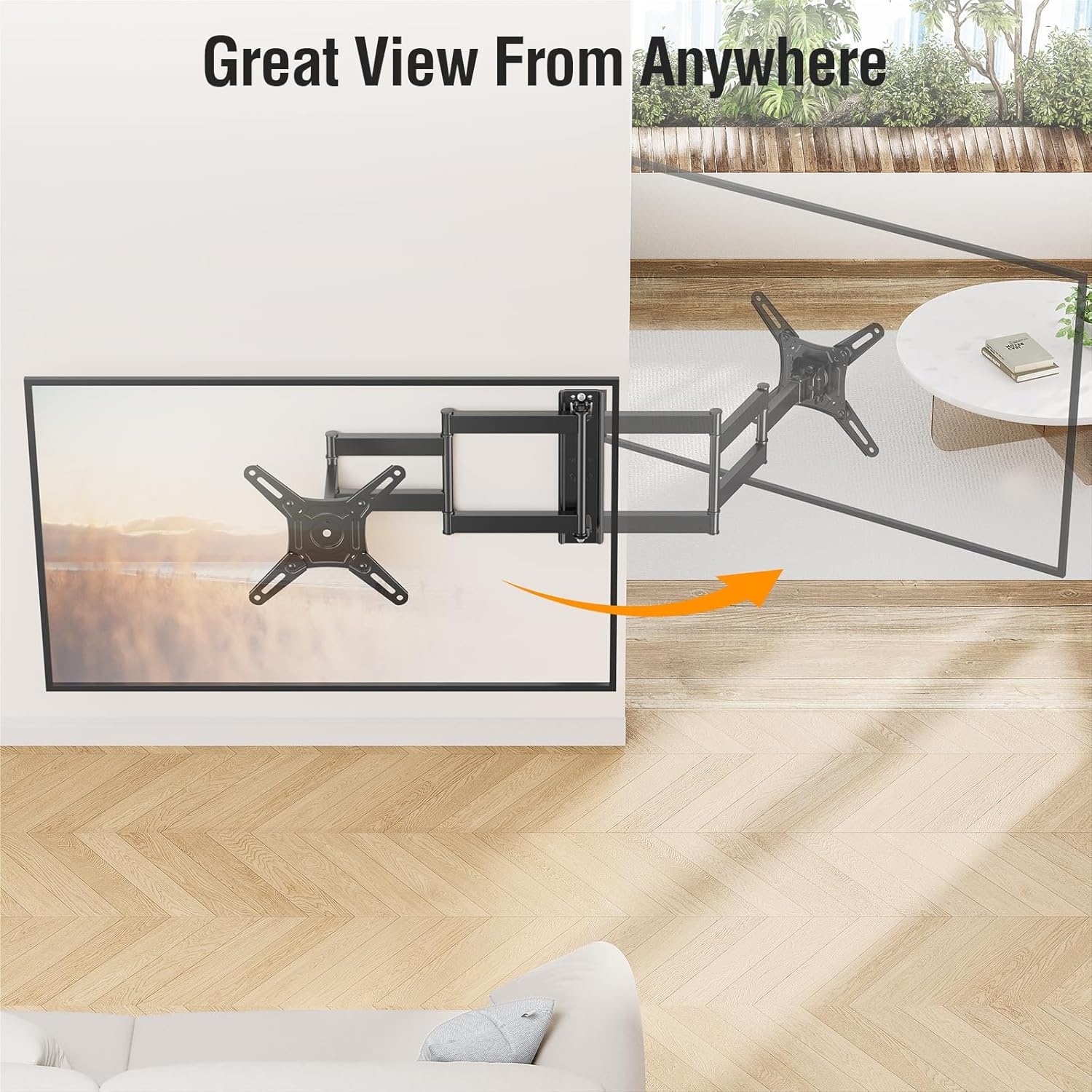 image:imageELIVED Full Motion TV Monitor Wall Mount for Most 1442 Inch LED LCD Flat Screen TVs amp Monitors Swivel Tilt Extension Rotation tv Mount Bracket Max VESA 200x200mm up to 44 lbs5 Arms 217
