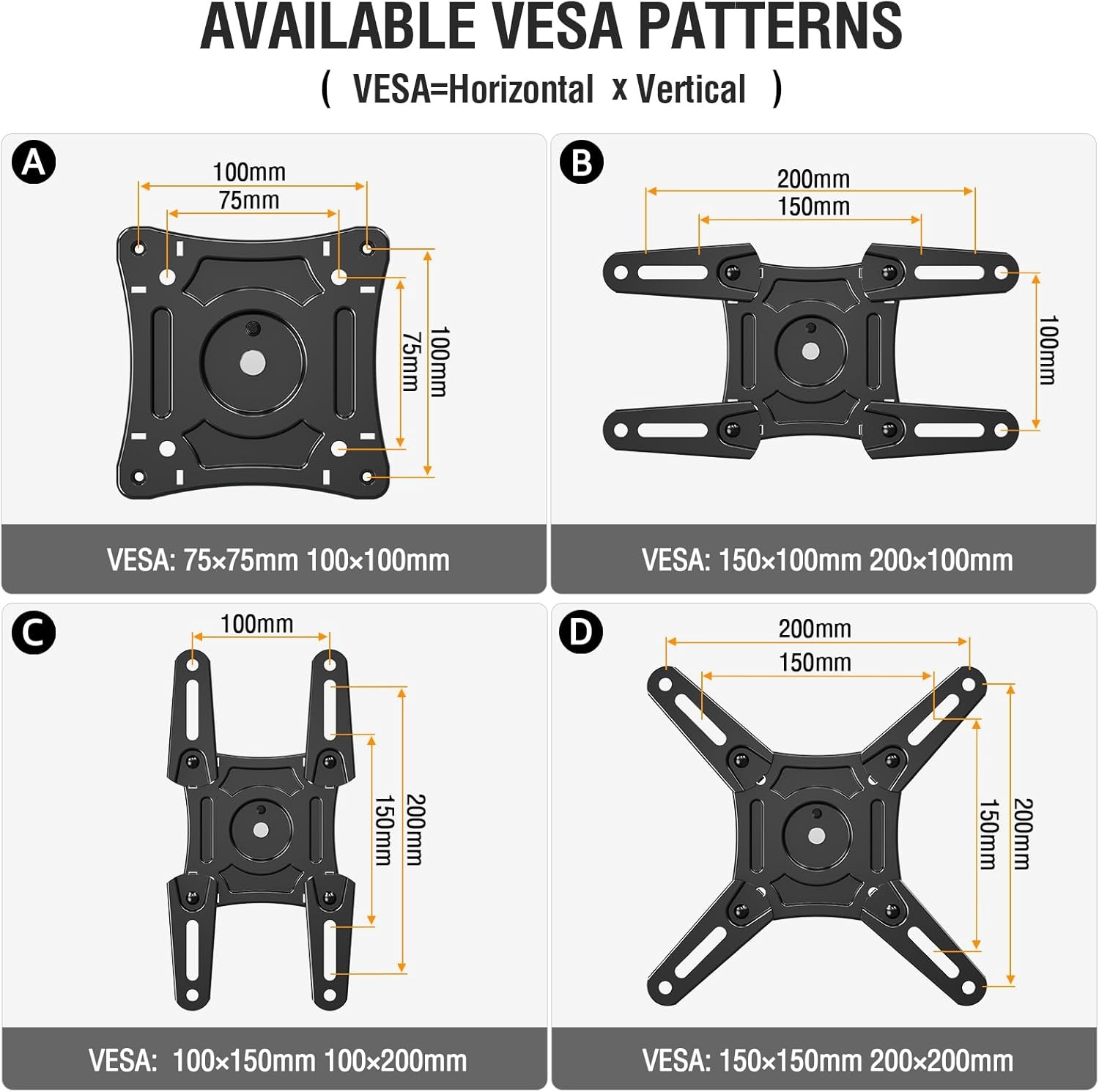 image:imageELIVED Full Motion TV Monitor Wall Mount for Most 1442 Inch LED LCD Flat Screen TVs amp Monitors Swivel Tilt Extension Rotation tv Mount Bracket Max VESA 200x200mm up to 44 lbs5 Arms 217
