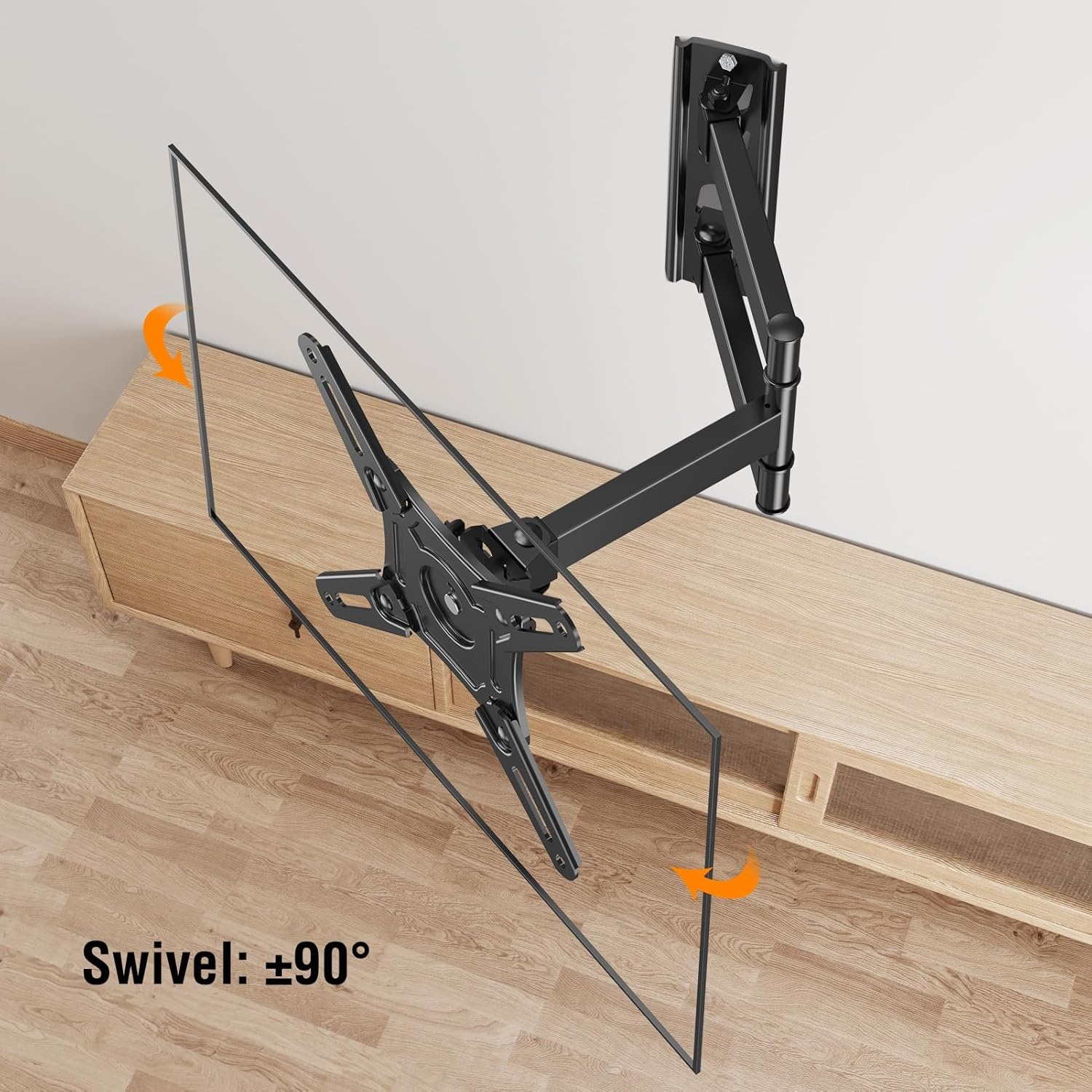 image:imageELIVED Full Motion TV Monitor Wall Mount for Most 1442 Inch LED LCD Flat Screen TVs amp Monitors Swivel Tilt Extension Rotation tv Mount Bracket Max VESA 200x200mm up to 44 lbs3 Arms 148