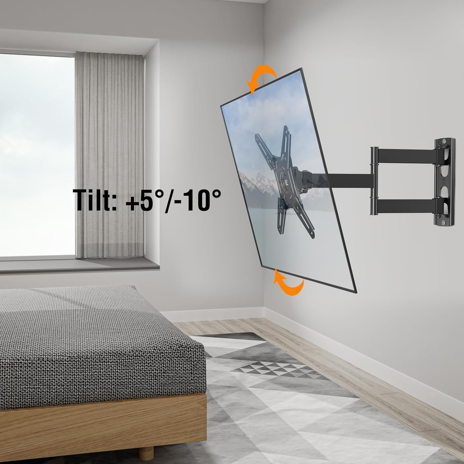 image:imageELIVED Full Motion TV Monitor Wall Mount for Most 1442 Inch LED LCD Flat Screen TVs amp Monitors Swivel Tilt Extension Rotation tv Mount Bracket Max VESA 200x200mm up to 44 lbs3 Arms 148