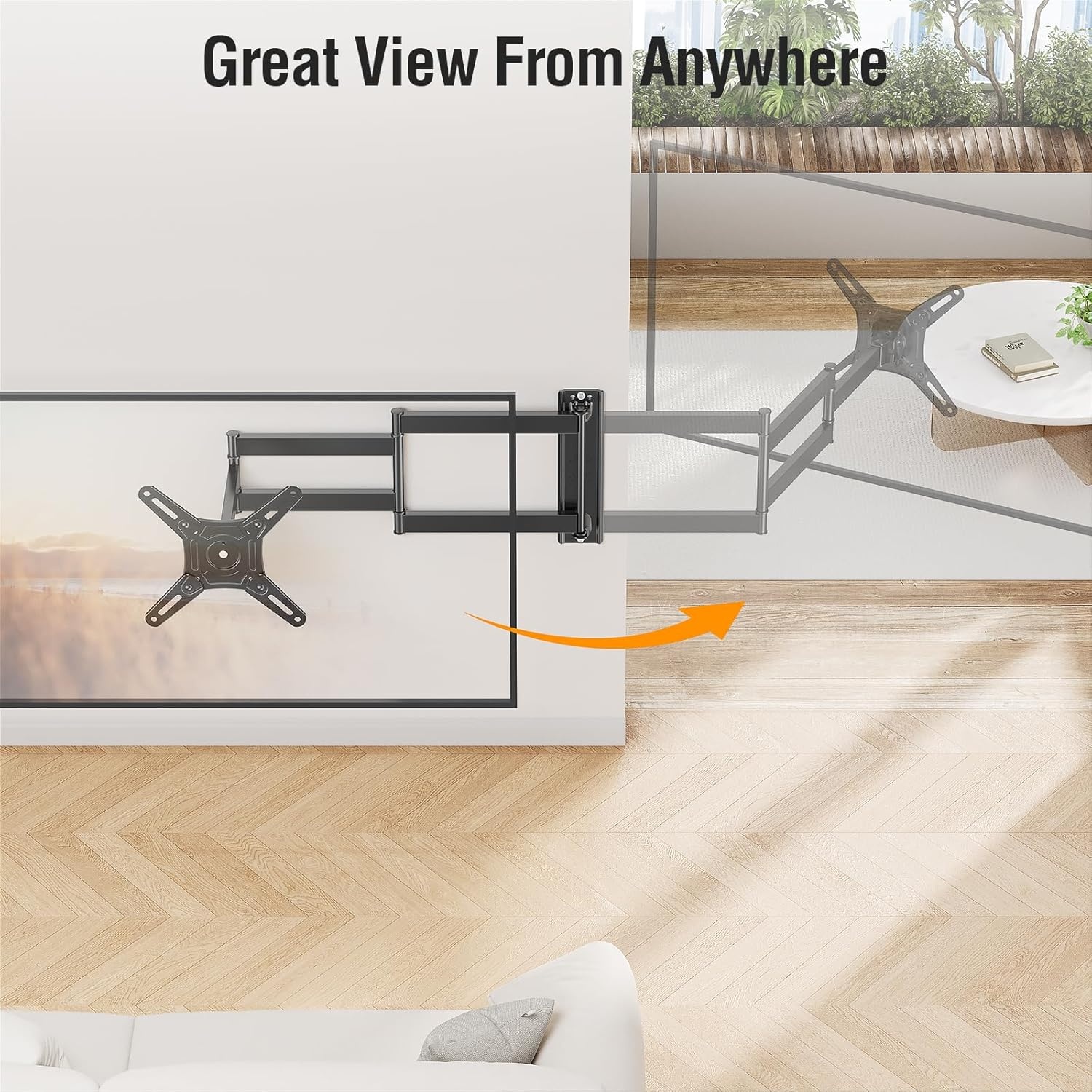 image:imageELIVED Full Motion TV Monitor Wall Mount for Most 1442 Inch LED LCD Flat Screen TVs amp Monitors Swivel Tilt Extension Rotation tv Mount Bracket Max VESA 200x200mm up to 44 lbs5 Arms 295