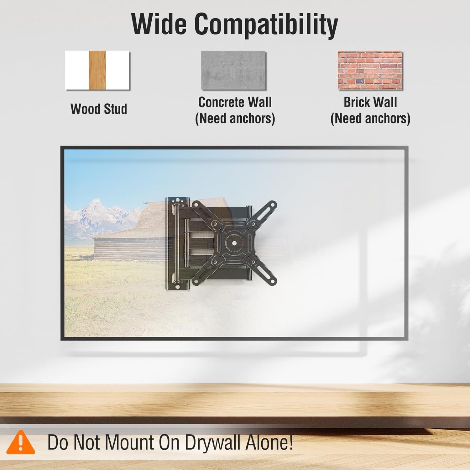 image:imageELIVED Full Motion TV Monitor Wall Mount for Most 1442 Inch LED LCD Flat Screen TVs amp Monitors Swivel Tilt Extension Rotation tv Mount Bracket Max VESA 200x200mm up to 44 lbs5 Arms 217