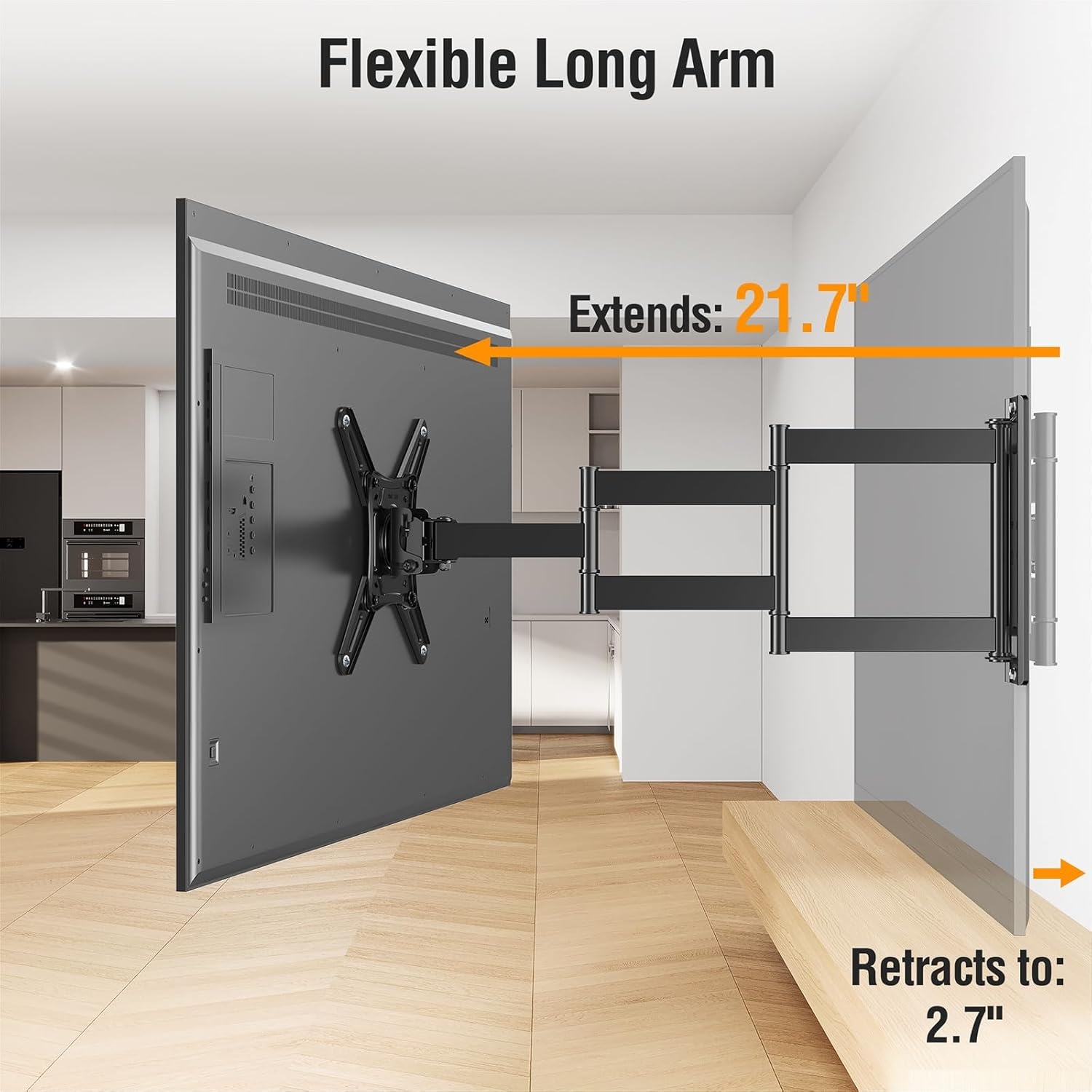 image:imageELIVED Full Motion TV Monitor Wall Mount for Most 1442 Inch LED LCD Flat Screen TVs amp Monitors Swivel Tilt Extension Rotation tv Mount Bracket Max VESA 200x200mm up to 44 lbs5 Arms 217