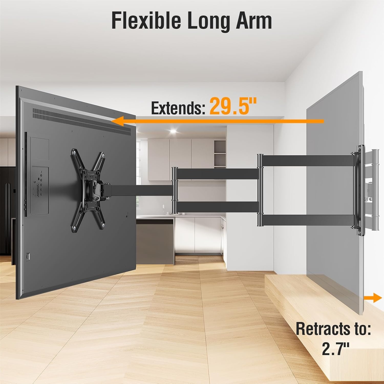image:imageELIVED Full Motion TV Monitor Wall Mount for Most 1442 Inch LED LCD Flat Screen TVs amp Monitors Swivel Tilt Extension Rotation tv Mount Bracket Max VESA 200x200mm up to 44 lbs5 Arms 295