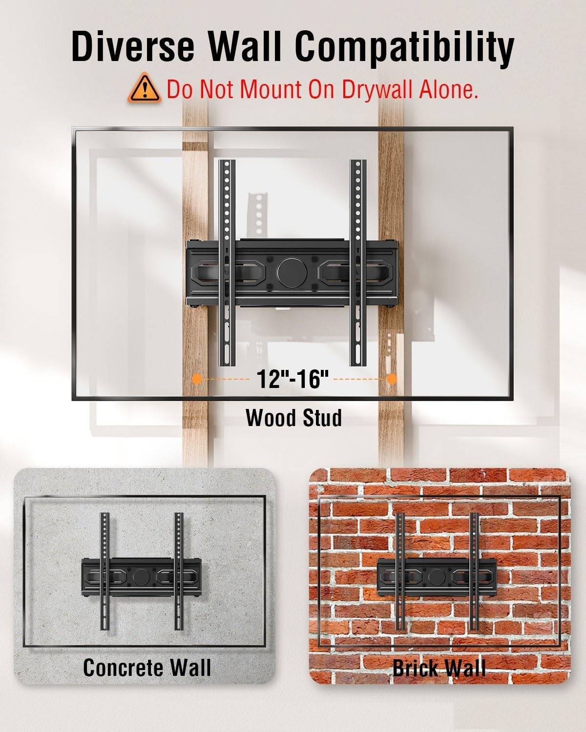 image:imageELIVED Heavy Duty TV Mount for Most 50100 Inch tvs up to 199 LBS amp 800x600mm Vesa 13 Low Profile Wall Mount TV Bracket Fixed tv Wall Mount Fits 16 24 32 StudsMotion 2665TV
