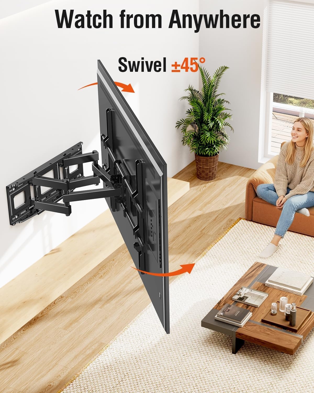 image:imageELIVED Heavy Duty TV Mount for Most 50100 Inch tvs up to 199 LBS amp 800x600mm Vesa 13 Low Profile Wall Mount TV Bracket Fixed tv Wall Mount Fits 16 24 32 StudsMotion 4282 TV