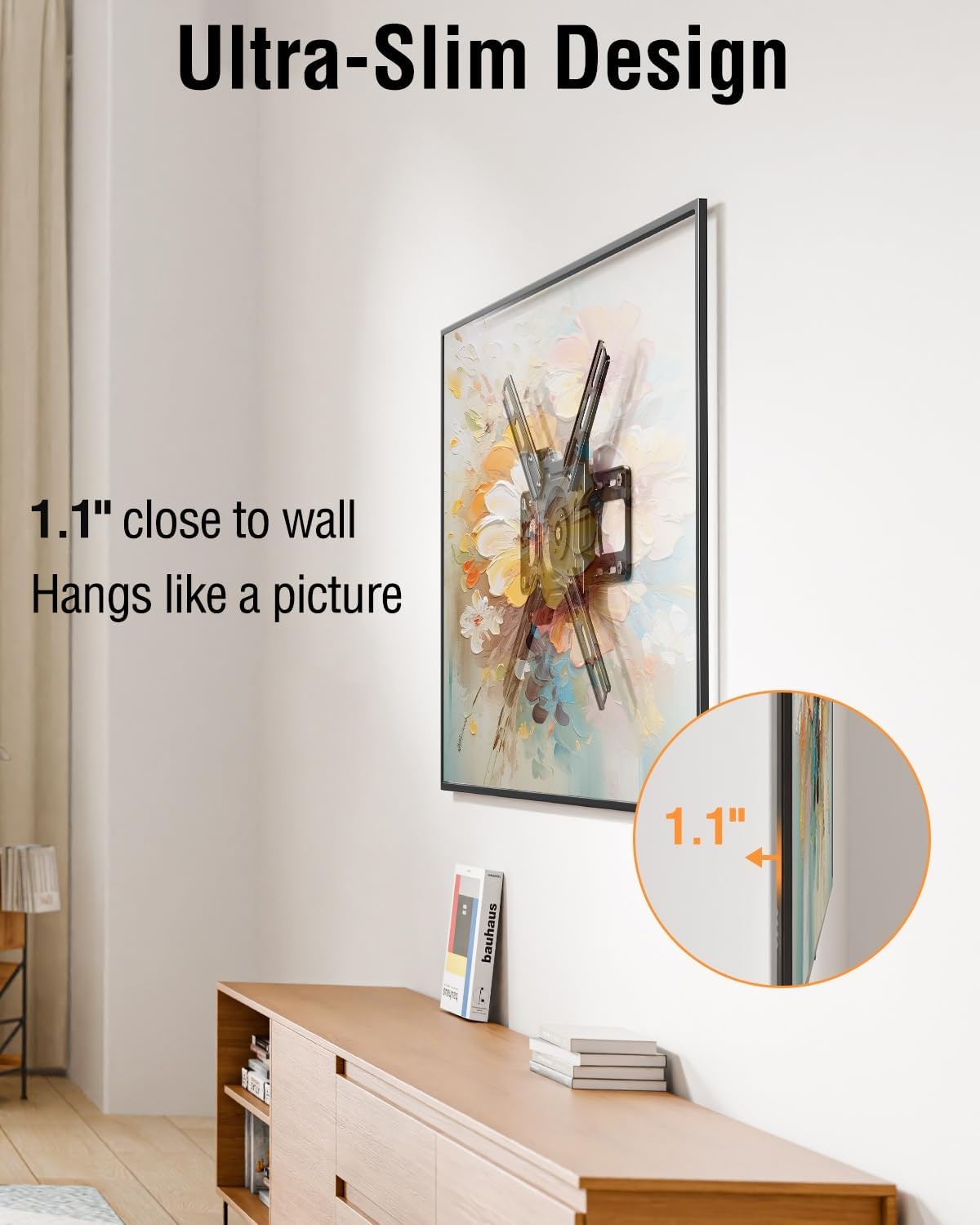 image:imageELIVED Heavy Duty TV Mount for Most 50100 Inch tvs up to 199 LBS amp 800x600mm Vesa 13 Low Profile Wall Mount TV Bracket Fixed tv Wall Mount Fits 16 24 32 Studs11 Ultra Slim