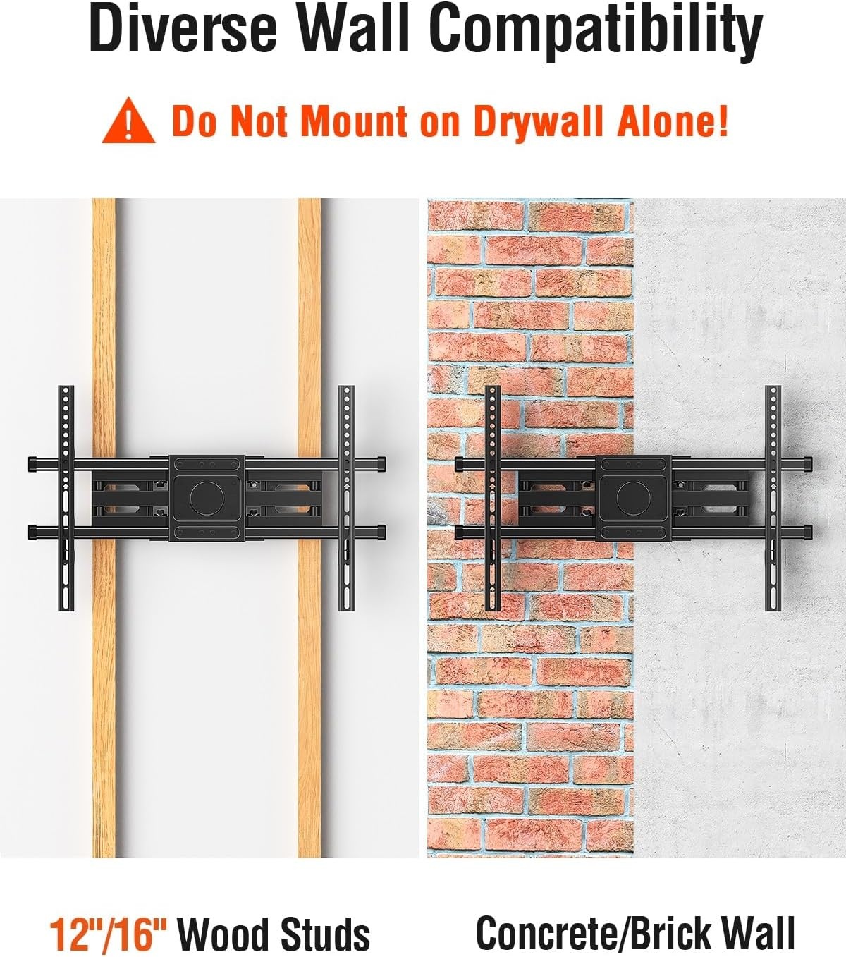 image:imageELIVED Heavy Duty TV Mount for Most 50100 Inch tvs up to 199 LBS amp 800x600mm Vesa 13 Low Profile Wall Mount TV Bracket Fixed tv Wall Mount Fits 16 24 32 StudsMotion 4282 TV