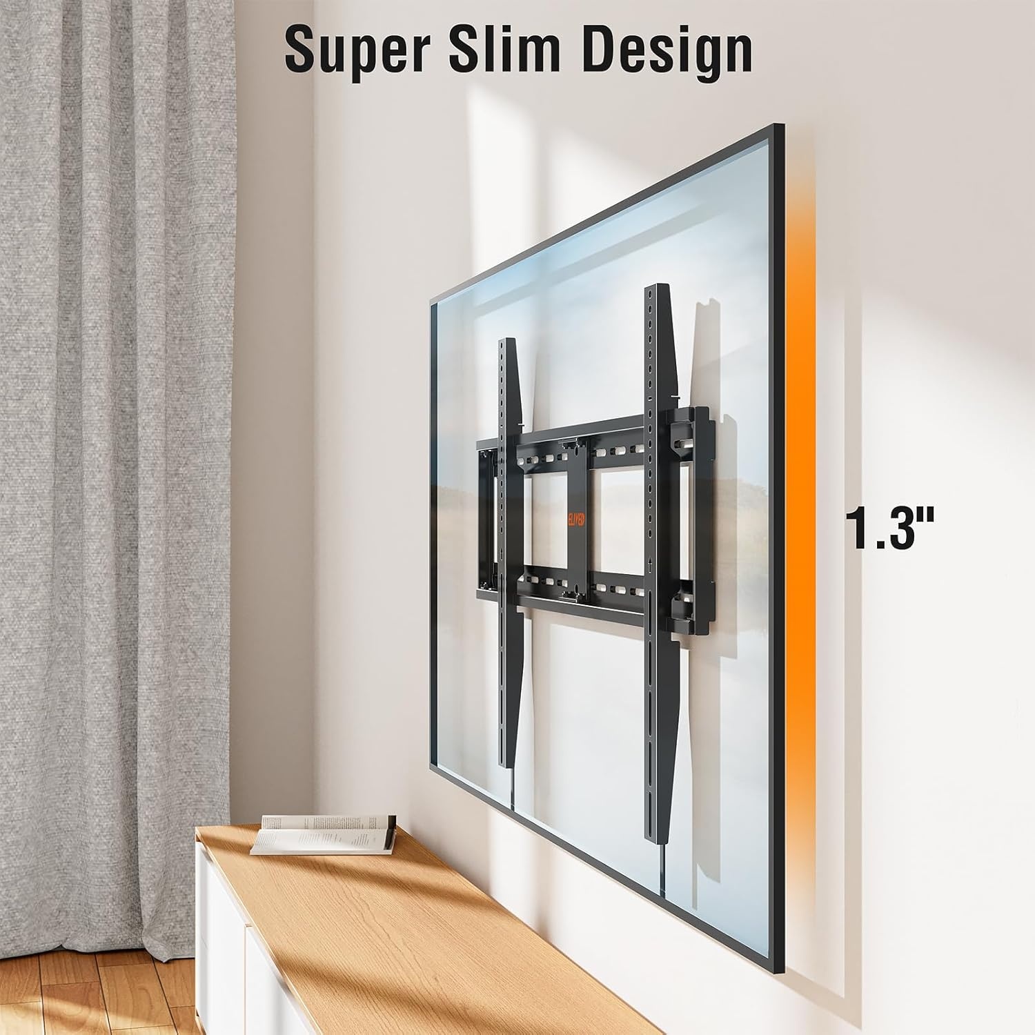 image:imageELIVED Heavy Duty TV Mount for Most 50100 Inch tvs up to 199 LBS amp 800x600mm Vesa 13 Low Profile Wall Mount TV Bracket Fixed tv Wall Mount Fits 16 24 32 StudsFix 50100 TV