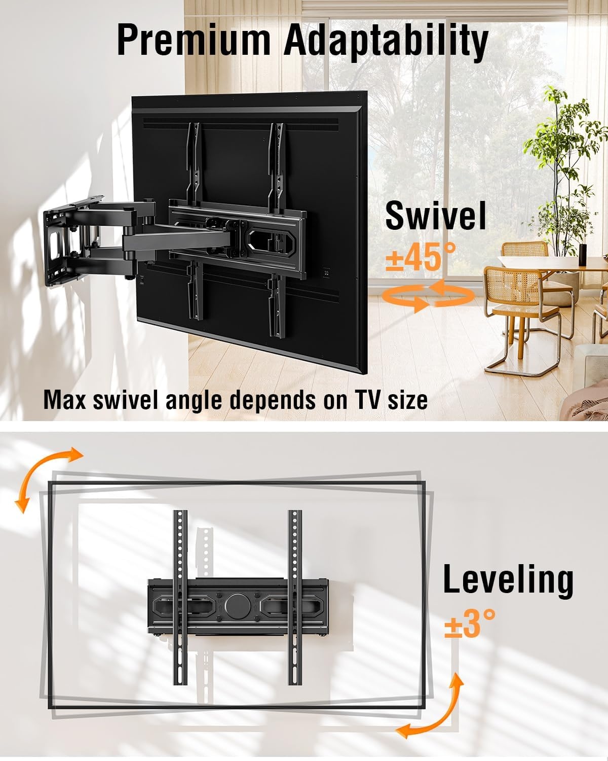 image:imageELIVED Heavy Duty TV Mount for Most 50100 Inch tvs up to 199 LBS amp 800x600mm Vesa 13 Low Profile Wall Mount TV Bracket Fixed tv Wall Mount Fits 16 24 32 StudsMotion 2665TV