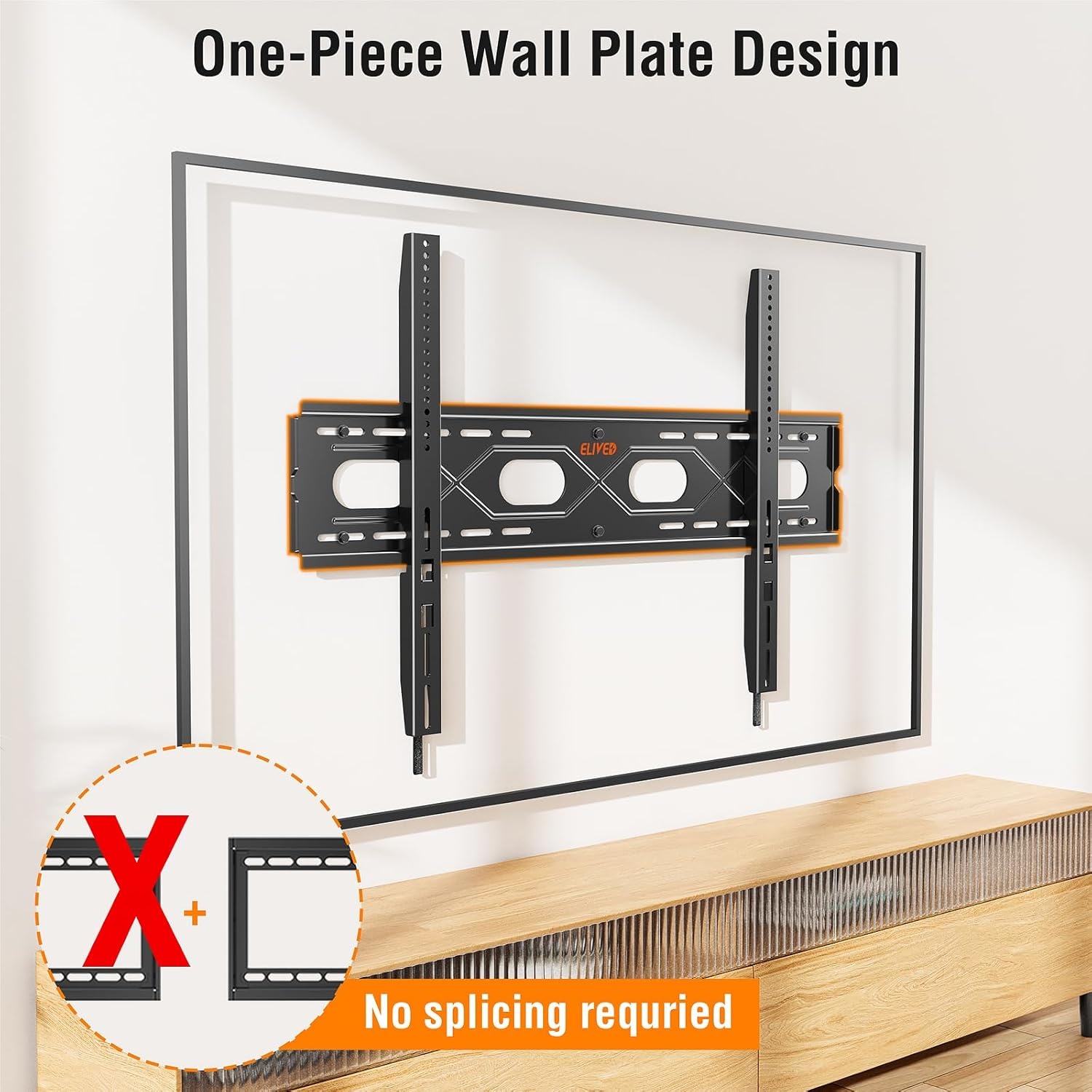 image:imageELIVED Heavy Duty TV Mount for Most 50100 Inch tvs up to 199 LBS amp 800x600mm Vesa 13 Low Profile Wall Mount TV Bracket Fixed tv Wall Mount Fits 16 24 32 StudsFix 50120 TV