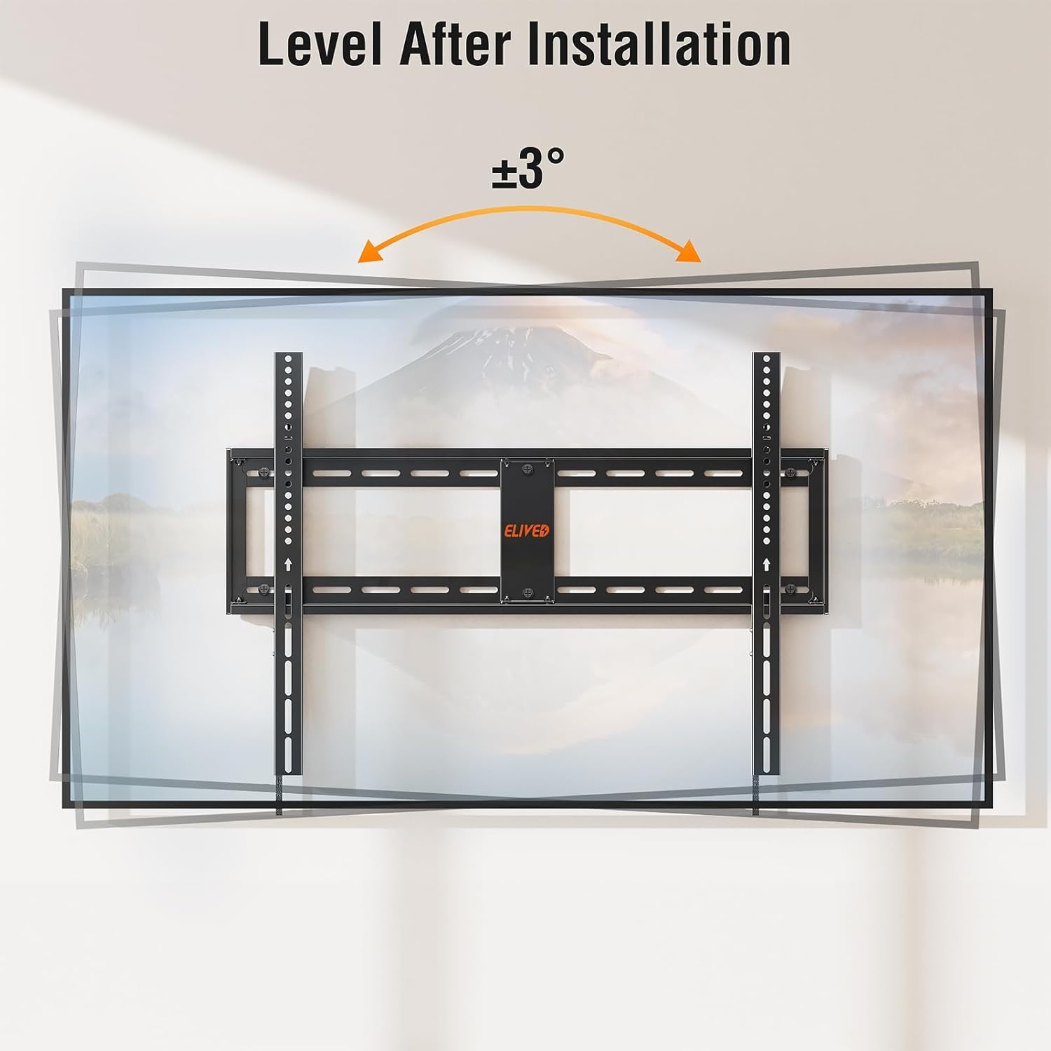 image:imageELIVED Heavy Duty TV Mount for Most 50100 Inch tvs up to 199 LBS amp 800x600mm Vesa 13 Low Profile Wall Mount TV Bracket Fixed tv Wall Mount Fits 16 24 32 StudsFix 50100 TV