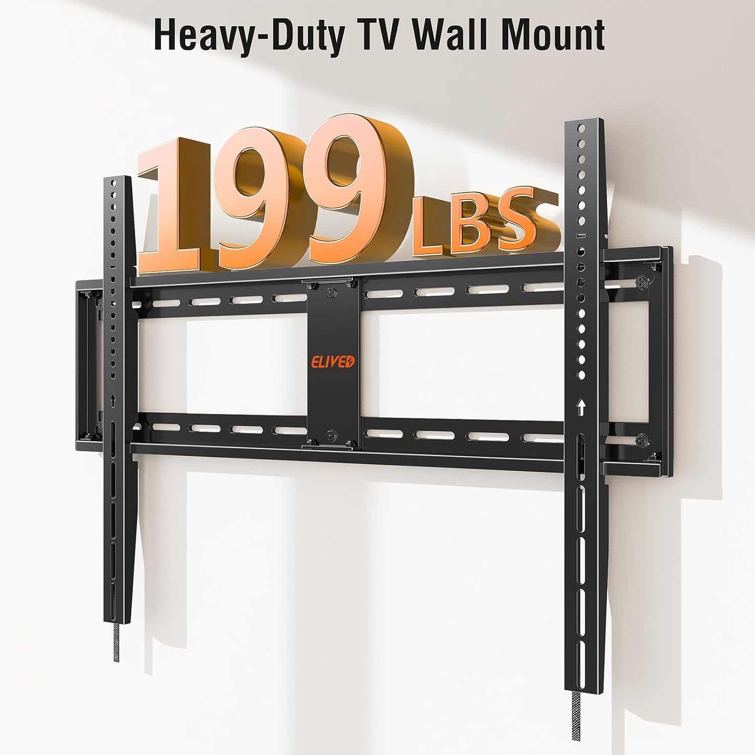 image:imageELIVED Heavy Duty TV Mount for Most 50100 Inch tvs up to 199 LBS amp 800x600mm Vesa 13 Low Profile Wall Mount TV Bracket Fixed tv Wall Mount Fits 16 24 32 StudsFix 50100 TV
