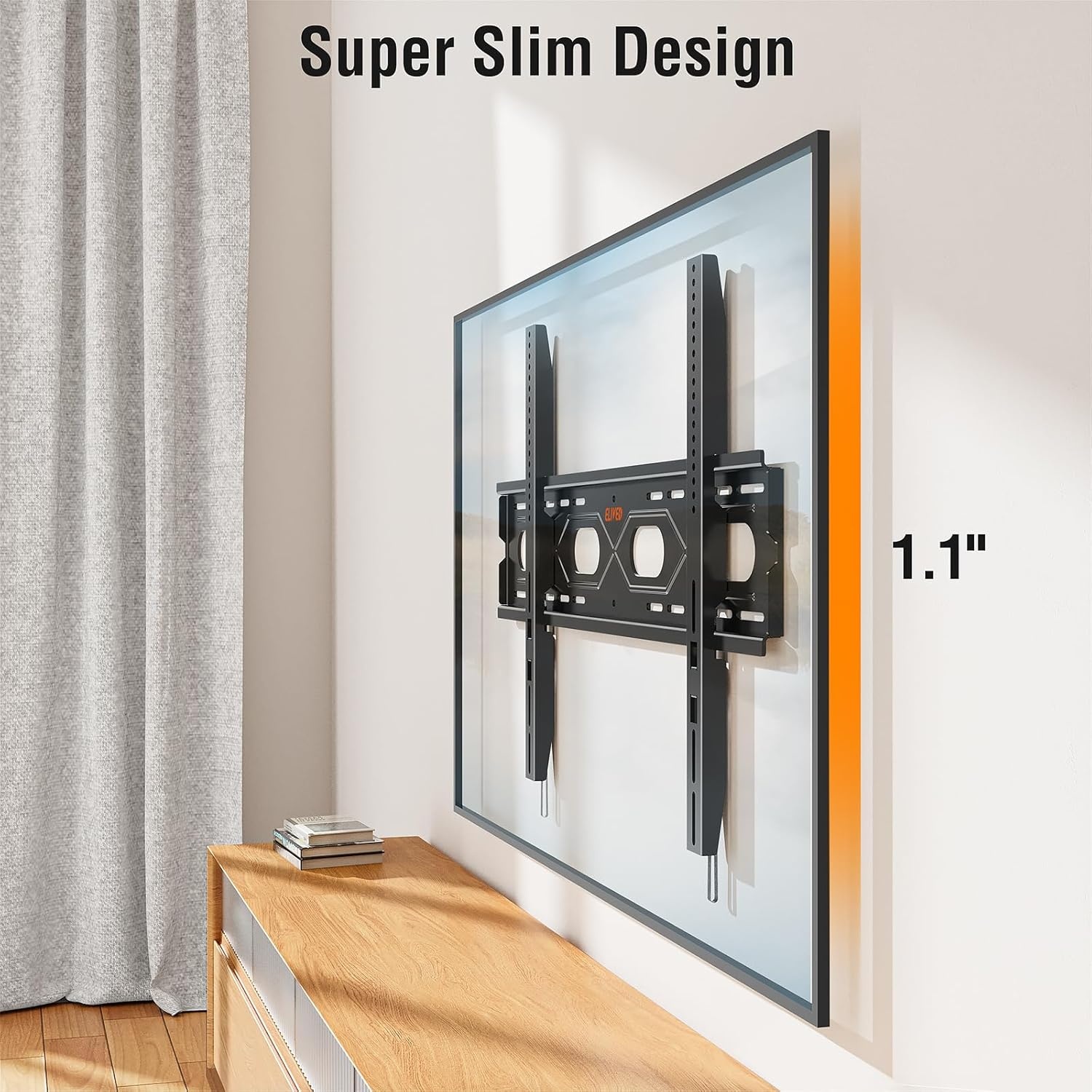 image:imageELIVED Heavy Duty TV Mount for Most 50100 Inch tvs up to 199 LBS amp 800x600mm Vesa 13 Low Profile Wall Mount TV Bracket Fixed tv Wall Mount Fits 16 24 32 StudsFix 50120 TV
