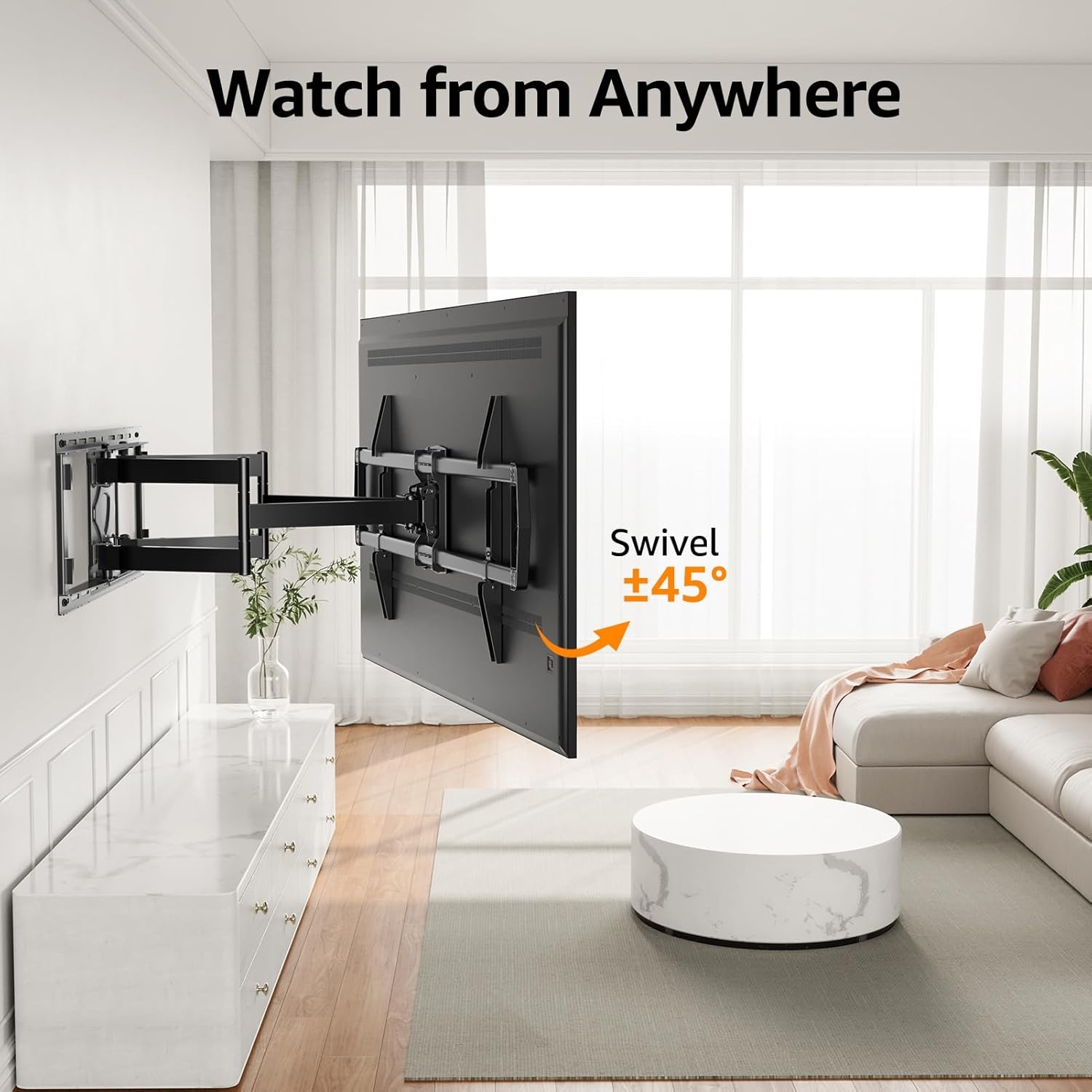 image:imageELIVED Heavy Duty TV Wall Mount for Most 4290 TV Up to 200 LBS Max VESA 800x400mm PreAssembled Wall Mount Bracket Full Motion Swivel tv Mount Fits 241816 Wood Studs YD3028TV 4290 Arm 244