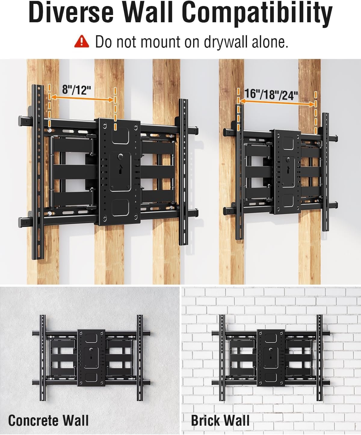 image:imageELIVED Heavy Duty TV Wall Mount for Most 4290 TV Up to 200 LBS Max VESA 800x400mm PreAssembled Wall Mount Bracket Full Motion Swivel tv Mount Fits 241816 Wood Studs YD3028TV 50110 Slim Motion