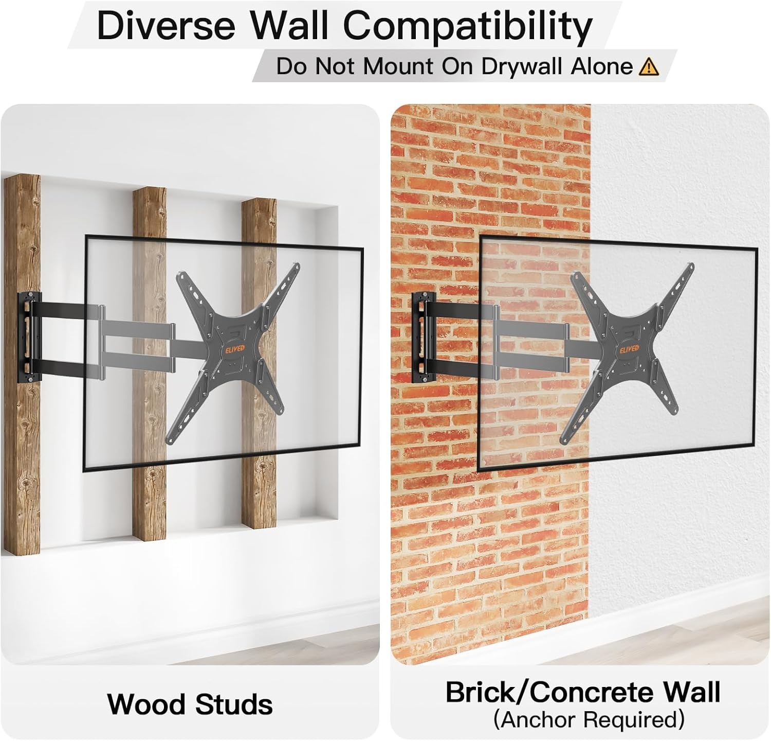 image:imageELIVED Outdoor Long Arm TV Wall Mount for Most 4275 Inch TVs 379 Inch Long Extension Corner TV Mount Weatherproof Full Motion tv Bracket AntiRust for Patio Holds 99 lbs Max VESA 600x400mmOutdoor Arm 374