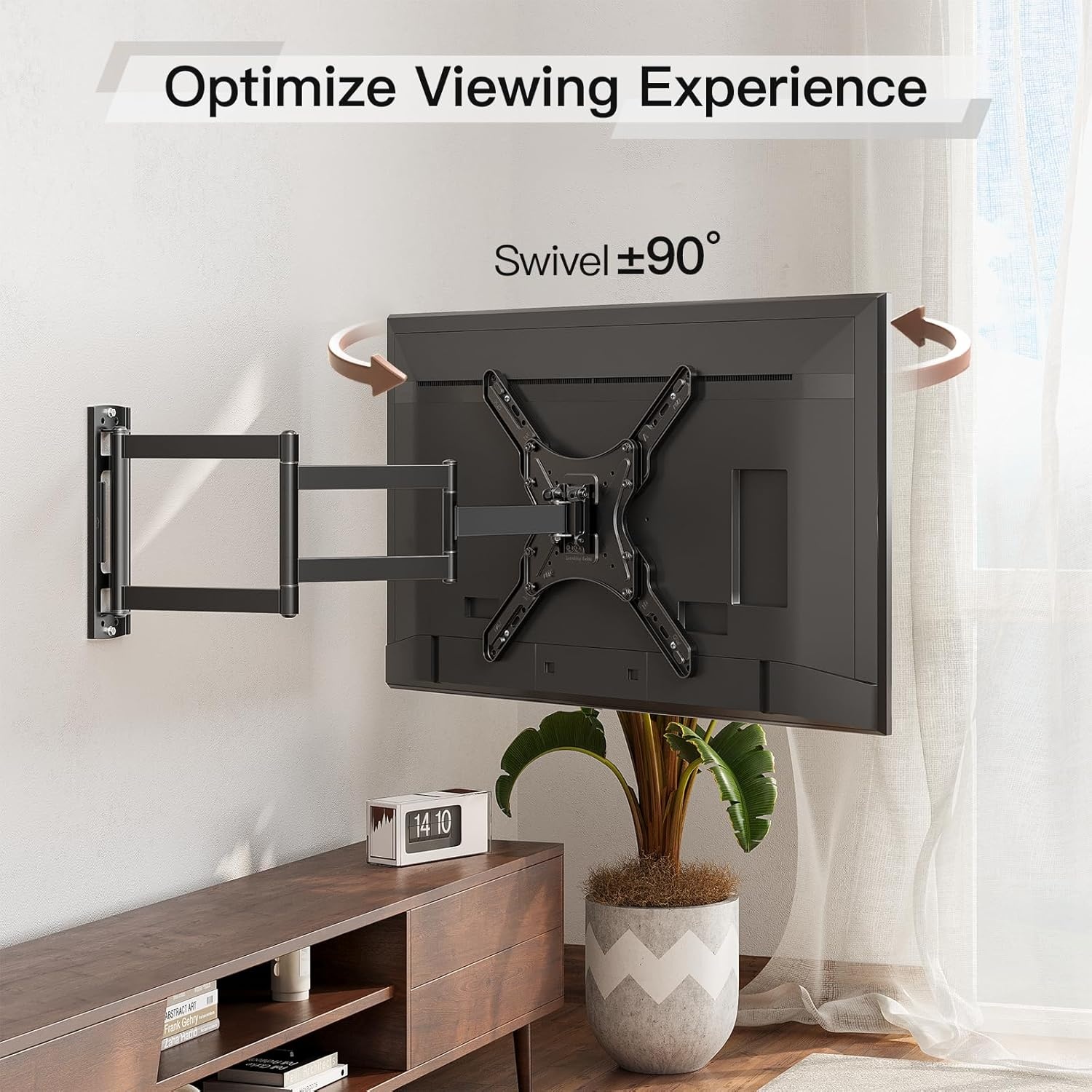 image:imageELIVED Outdoor Long Arm TV Wall Mount for Most 4275 Inch TVs 379 Inch Long Extension Corner TV Mount Weatherproof Full Motion tv Bracket AntiRust for Patio Holds 99 lbs Max VESA 600x400mmIndoor Arm 295