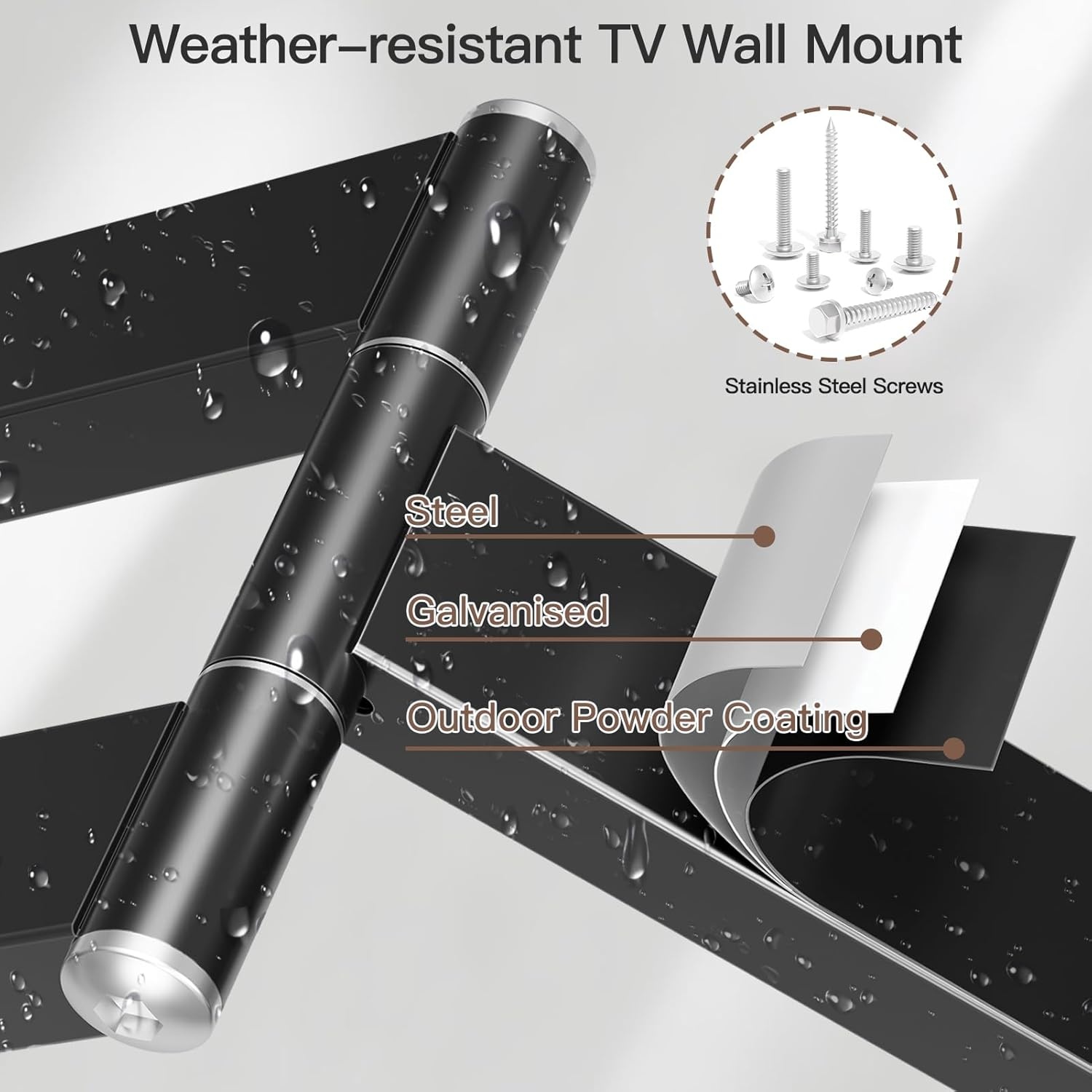 image:imageELIVED Outdoor Long Arm TV Wall Mount for Most 4275 Inch TVs 379 Inch Long Extension Corner TV Mount Weatherproof Full Motion tv Bracket AntiRust for Patio Holds 99 lbs Max VESA 600x400mmOutdoor Arm 374