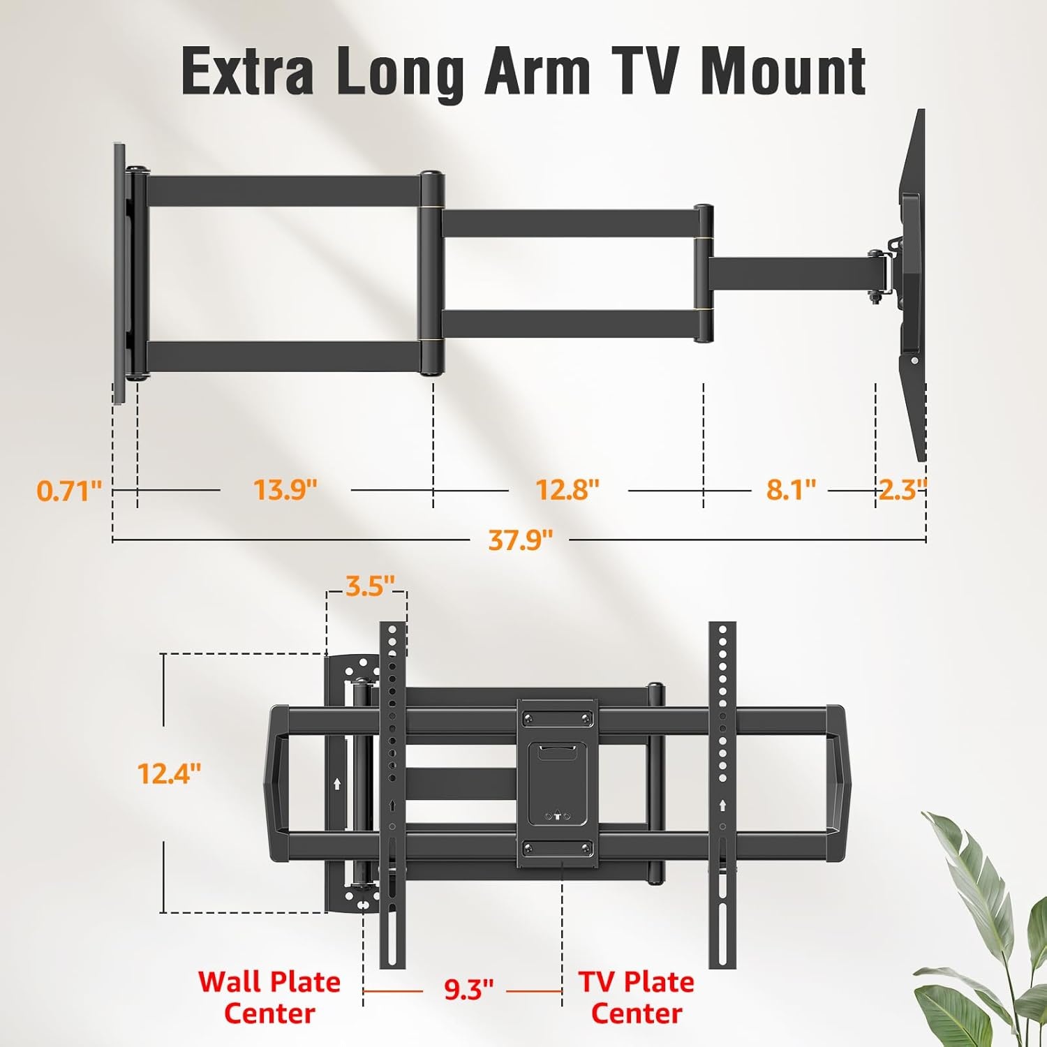image:imageELIVED Outdoor Long Arm TV Wall Mount for Most 4275 Inch TVs 379 Inch Long Extension Corner TV Mount Weatherproof Full Motion tv Bracket AntiRust for Patio Holds 99 lbs Max VESA 600x400mmIndoor Arm 379