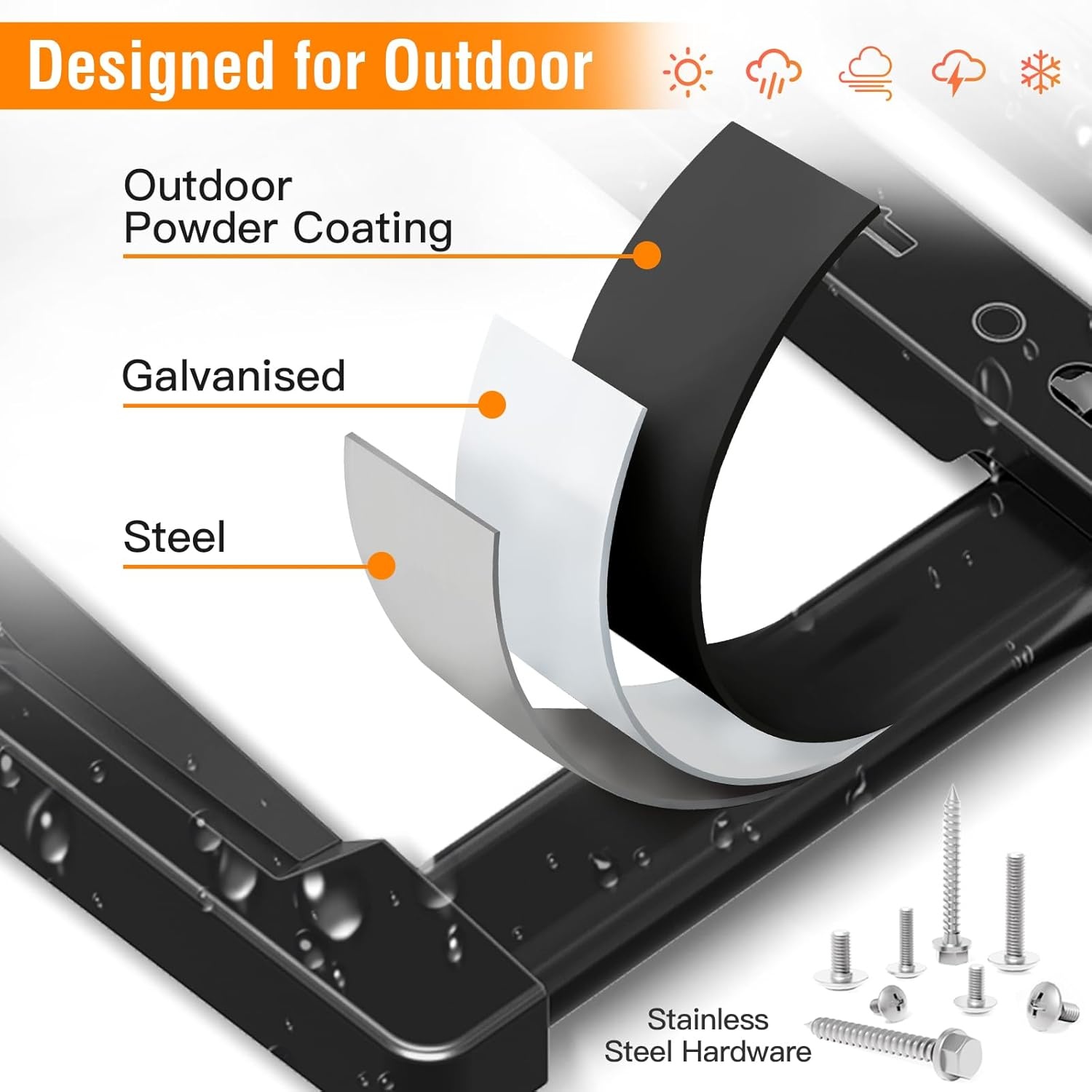 image:imageELIVED Outdoor Long Arm TV Wall Mount for Most 4275 Inch TVs 379 Inch Long Extension Corner TV Mount Weatherproof Full Motion tv Bracket AntiRust for Patio Holds 99 lbs Max VESA 600x400mmOutdoor Arm 379