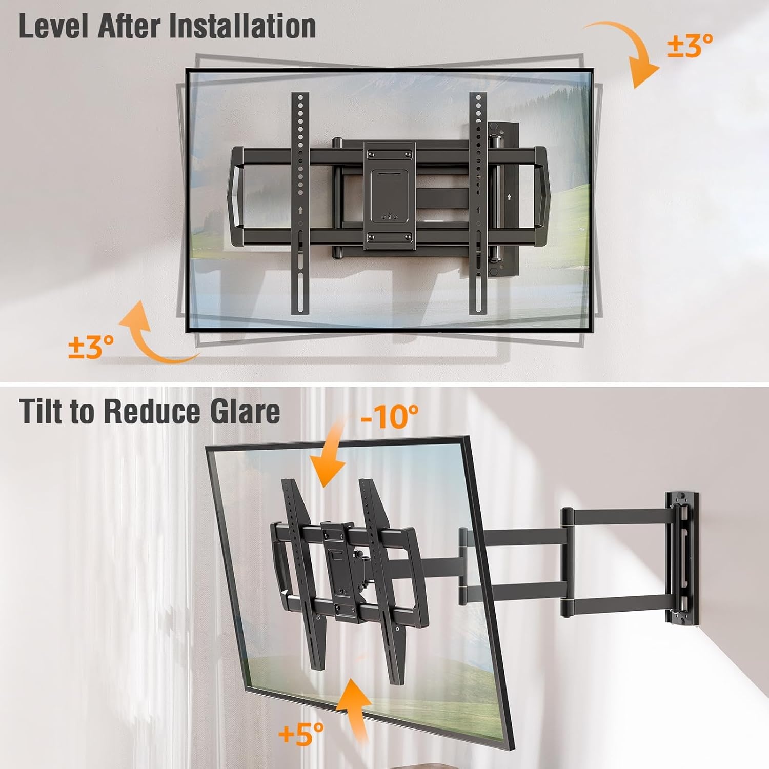 image:imageELIVED Outdoor Long Arm TV Wall Mount for Most 4275 Inch TVs 379 Inch Long Extension Corner TV Mount Weatherproof Full Motion tv Bracket AntiRust for Patio Holds 99 lbs Max VESA 600x400mmIndoor Arm 379