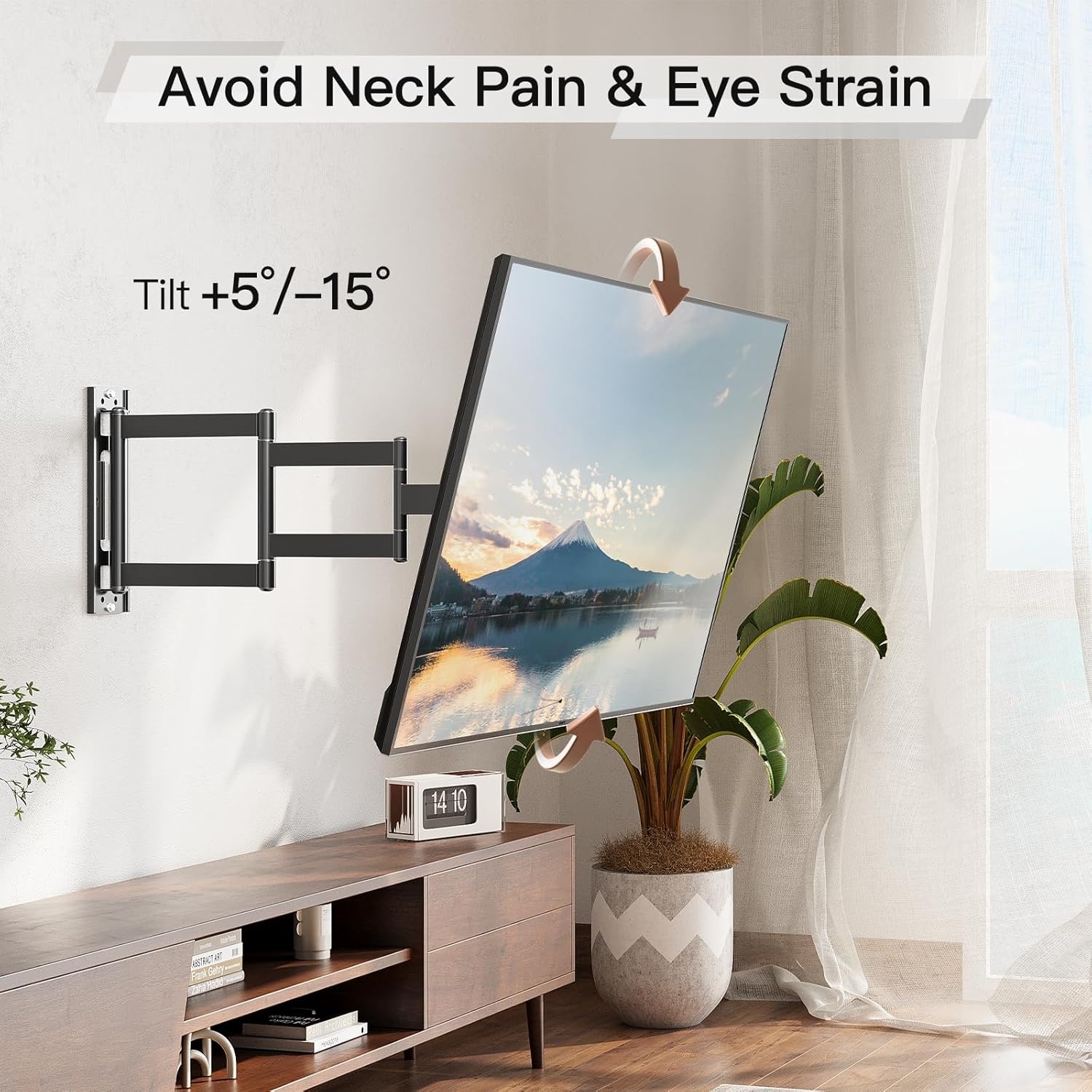 image:imageELIVED Outdoor Long Arm TV Wall Mount for Most 4275 Inch TVs 379 Inch Long Extension Corner TV Mount Weatherproof Full Motion tv Bracket AntiRust for Patio Holds 99 lbs Max VESA 600x400mmIndoor Arm 295