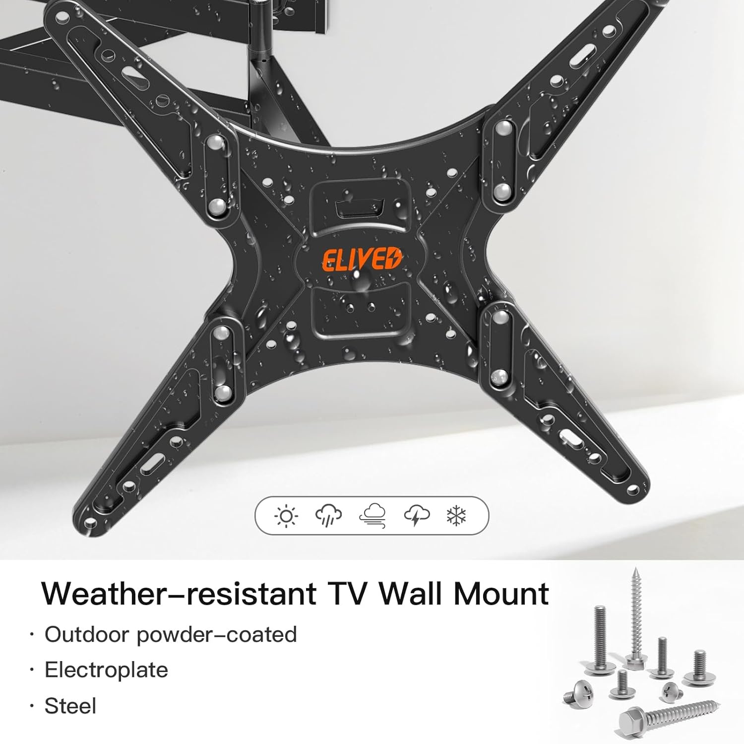 image:imageELIVED Outdoor Long Arm TV Wall Mount for Most 4275 Inch TVs 379 Inch Long Extension Corner TV Mount Weatherproof Full Motion tv Bracket AntiRust for Patio Holds 99 lbs Max VESA 600x400mmOutdoor Arm 374
