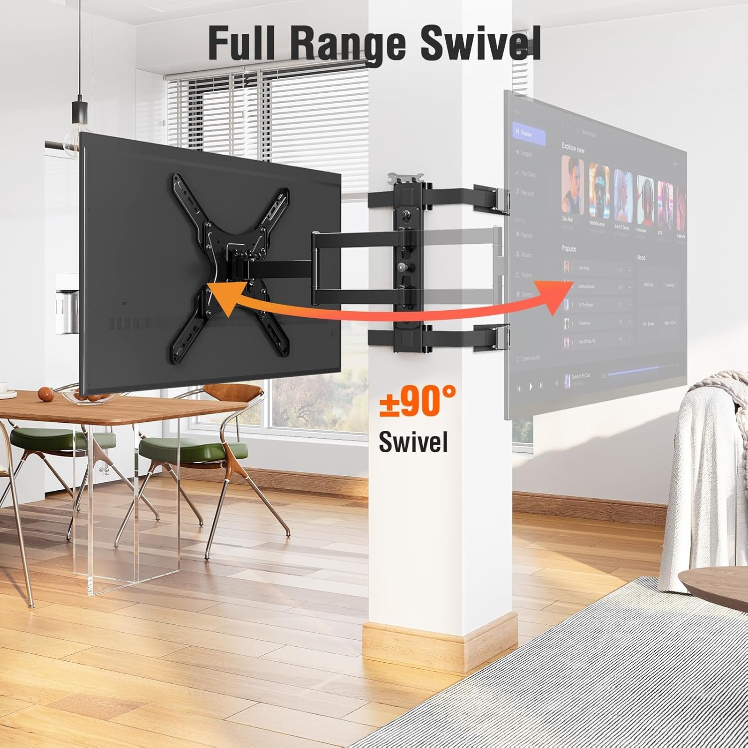 image:imageELIVED Pillar TV Mount for Most 2660 TVs Column TV Mount for Gazebo Patio Pergola No Drill Full Motion tv Bracket Swivel and Tilt Fits MultiShaped Poles Max VESA 400x400mm 77 LbsTV 2660 Pillar
