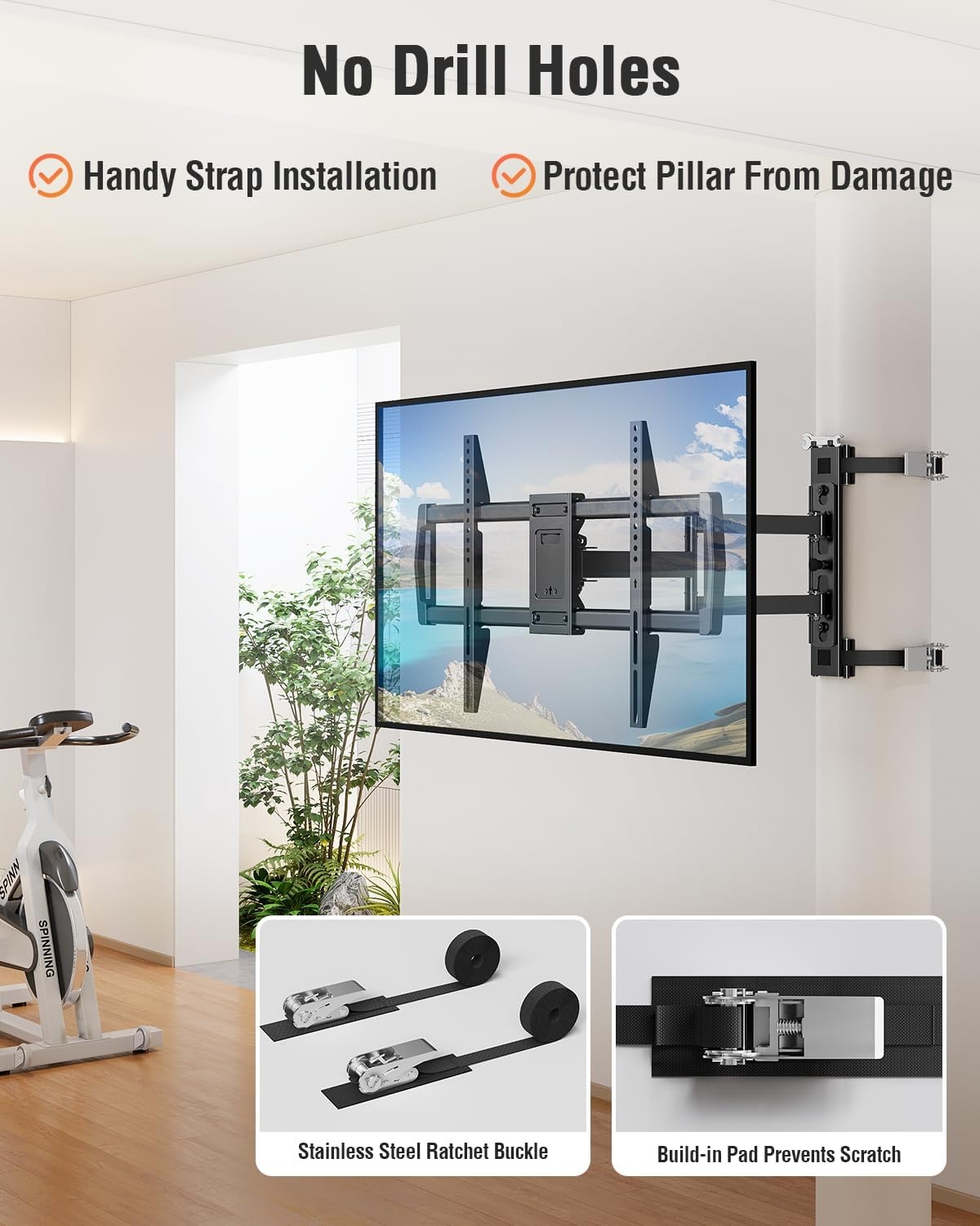 image:imageELIVED Pillar TV Mount for Most 2660 TVs Column TV Mount for Gazebo Patio Pergola No Drill Full Motion tv Bracket Swivel and Tilt Fits MultiShaped Poles Max VESA 400x400mm 77 LbsTV 3275 Pillar