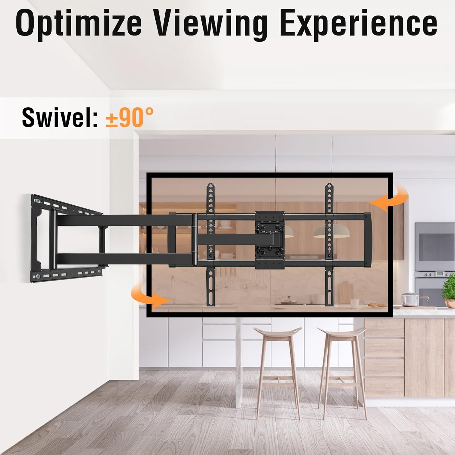 image:imageELIVED Pillar TV Mount for Most 2660 TVs Column TV Mount for Gazebo Patio Pergola No Drill Full Motion tv Bracket Swivel and Tilt Fits MultiShaped Poles Max VESA 400x400mm 77 LbsTV 3775 Arm 295