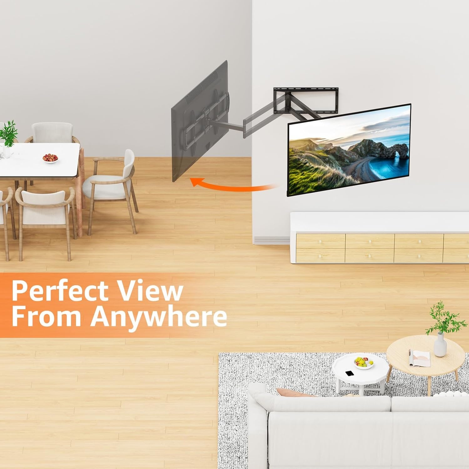 image:imageELIVED Pillar TV Mount for Most 2660 TVs Column TV Mount for Gazebo Patio Pergola No Drill Full Motion tv Bracket Swivel and Tilt Fits MultiShaped Poles Max VESA 400x400mm 77 LbsTV 3775 Arm 295