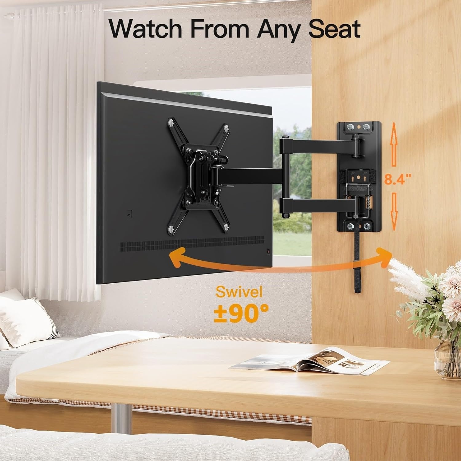 image:imageELIVED RV TV Mount for Camper Lockable RV TV Wall Mount for Most 1343 Inch TVs Full Motion Swivel and Tilt Patented Dual Latch Design for Trailer Motorhome Truck Boat Max VESA 200x200mm 33 LBSMax Load 33 lbs