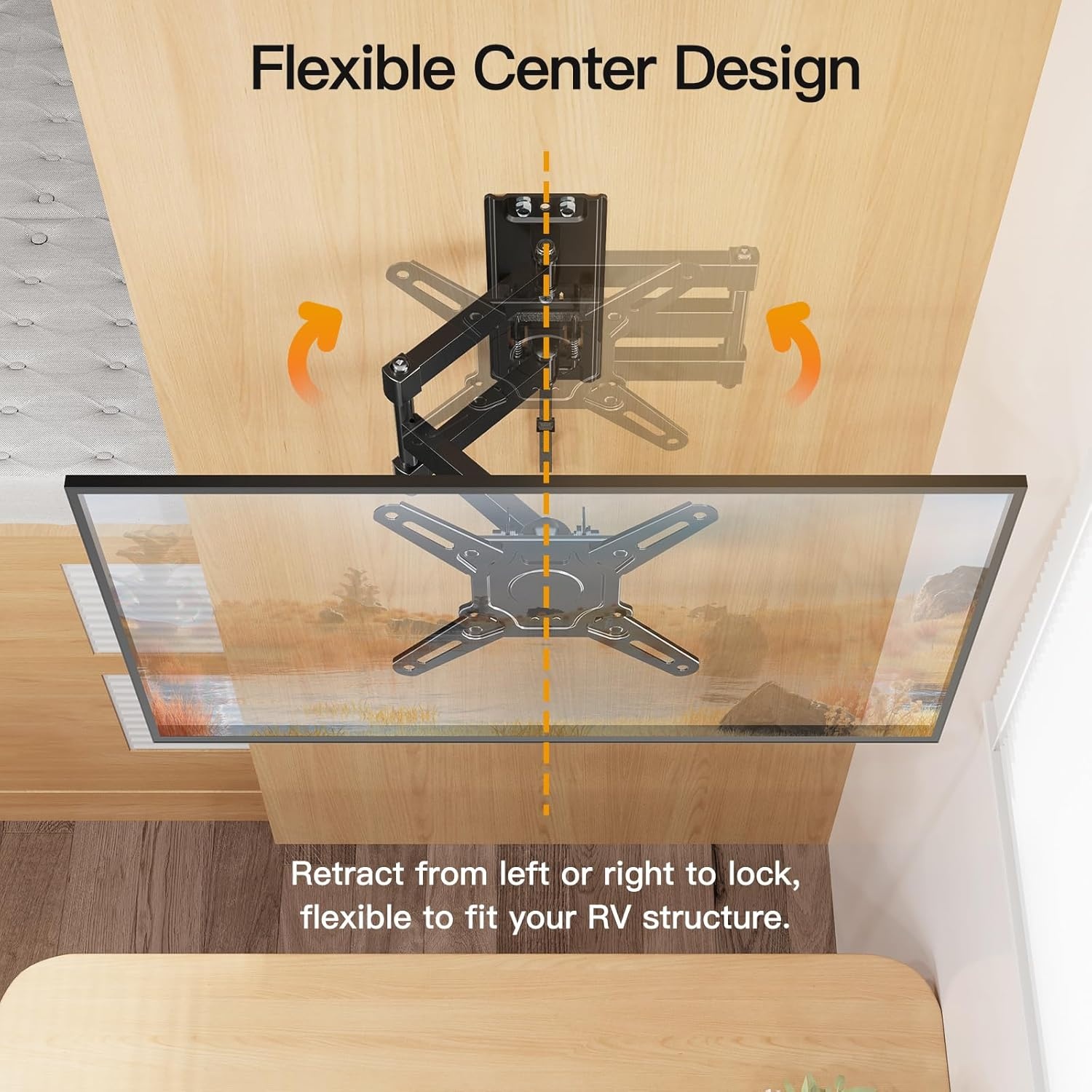 image:imageELIVED RV TV Mount for Camper Lockable RV TV Wall Mount for Most 1343 Inch TVs Full Motion Swivel and Tilt Patented Dual Latch Design for Trailer Motorhome Truck Boat Max VESA 200x200mm 33 LBSMax Load 33 lbs