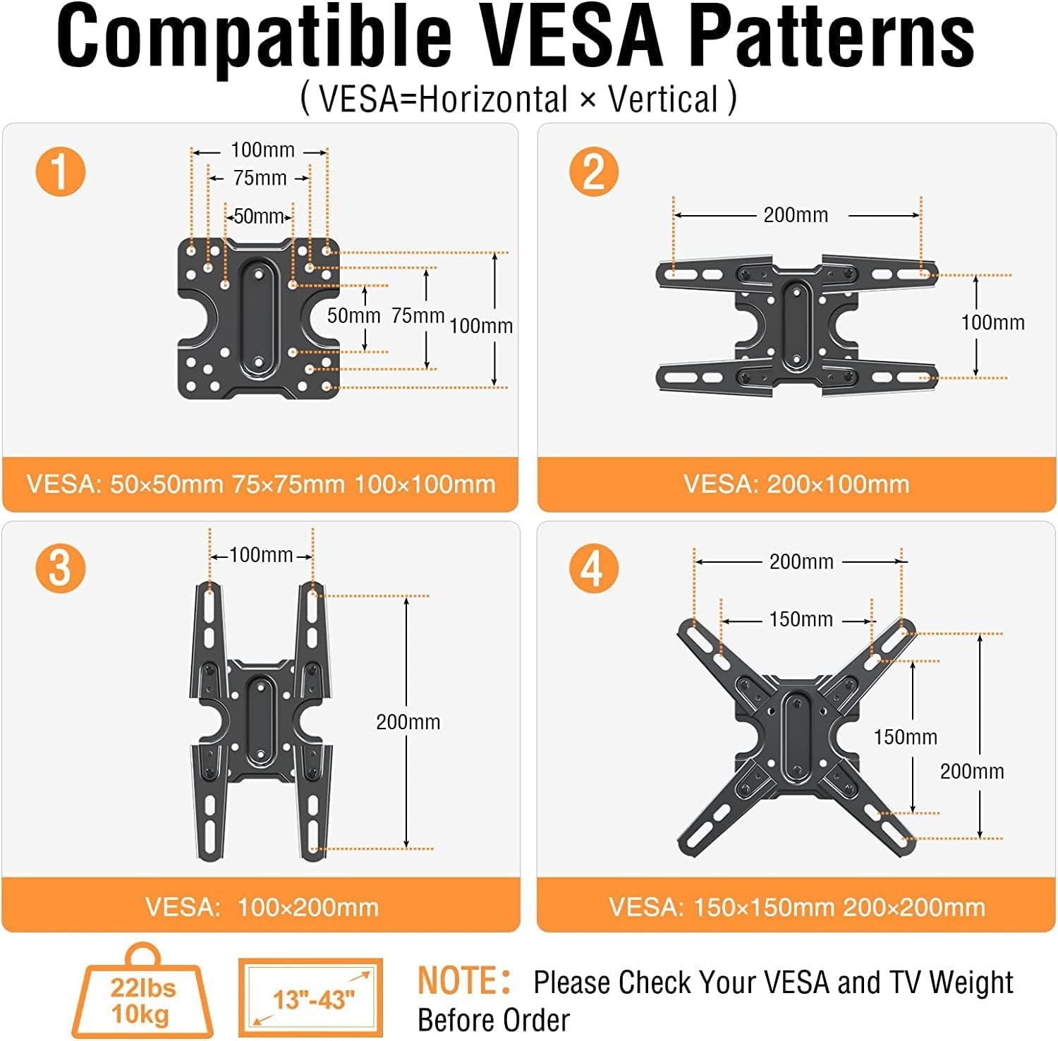 image:imageELIVED RV TV Mount for Camper Lockable RV TV Wall Mount for Most 1343 Inch TVs Full Motion Swivel and Tilt Patented Dual Latch Design for Trailer Motorhome Truck Boat Max VESA 200x200mm 33 LBSMax Load 22 lbs