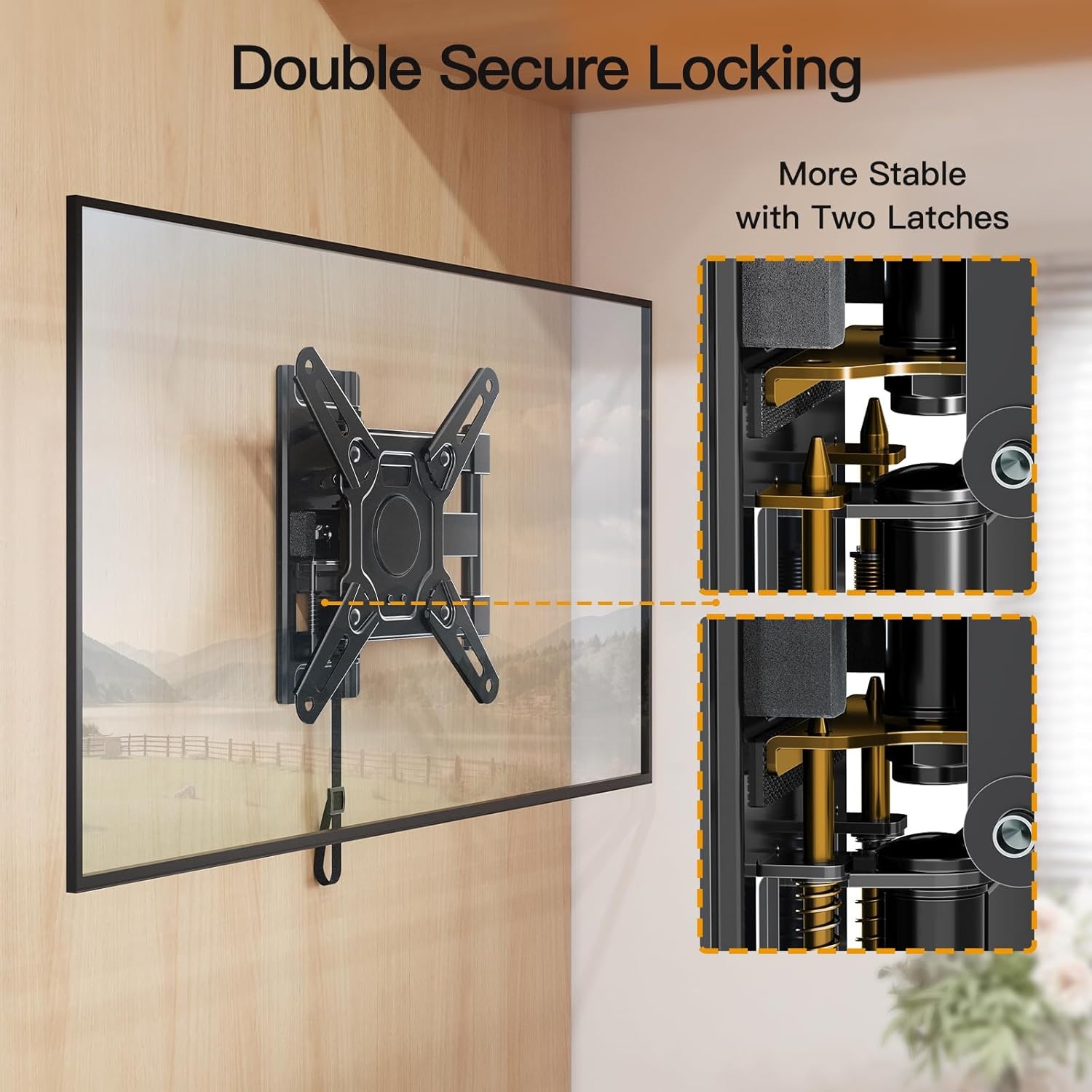 image:imageELIVED RV TV Mount for Camper Lockable RV TV Wall Mount for Most 1343 Inch TVs Full Motion Swivel and Tilt Patented Dual Latch Design for Trailer Motorhome Truck Boat Max VESA 200x200mm 33 LBSMax Load 33 lbs
