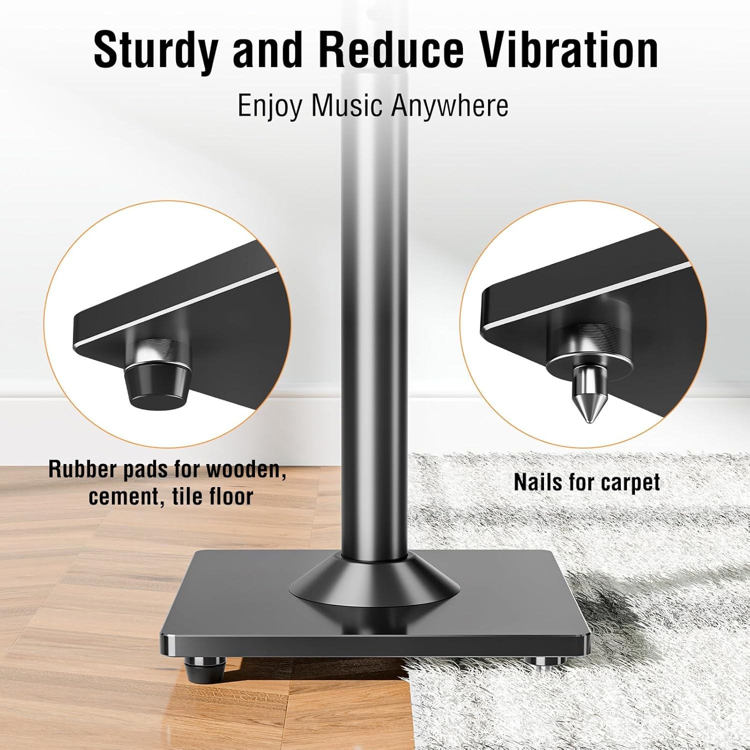 image:imageELIVED Speaker Stands for Sonos Era 100 and Sonos One One SL Play1 Height Adjustable 35 434 Speaker Stands Pair Surround Sound Speaker Stand with Cable Management 11 LBS Loading