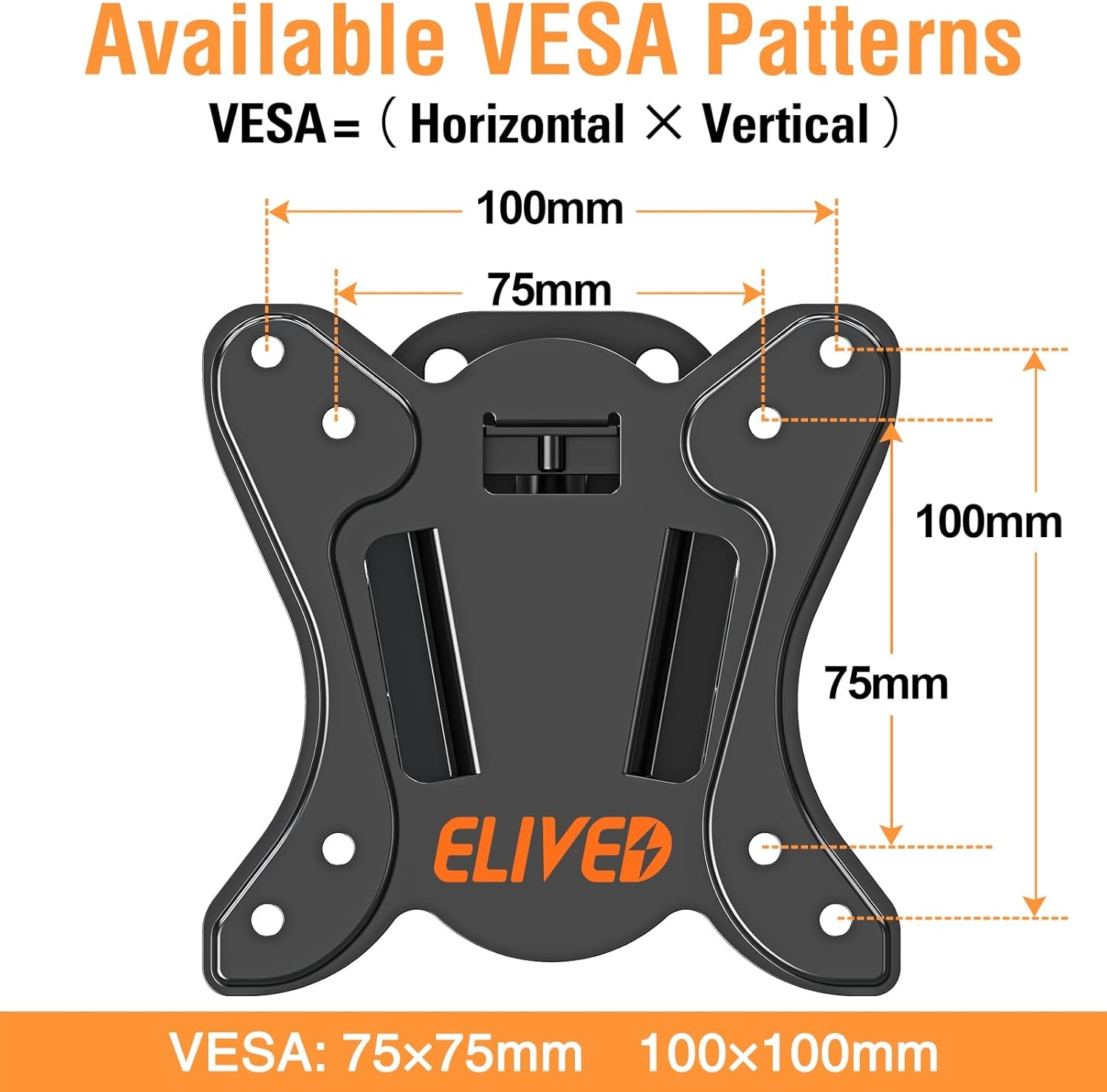 image:imageELIVED TV Wall Mount Small Monitor Mount Bracket with Adjustable Tilt Swivel for Most 1330 Inch LED LCD OLED TVs Single Stud Perfect Center Design VESA Size Up to 100x100mm and Holds up to 33 lbs