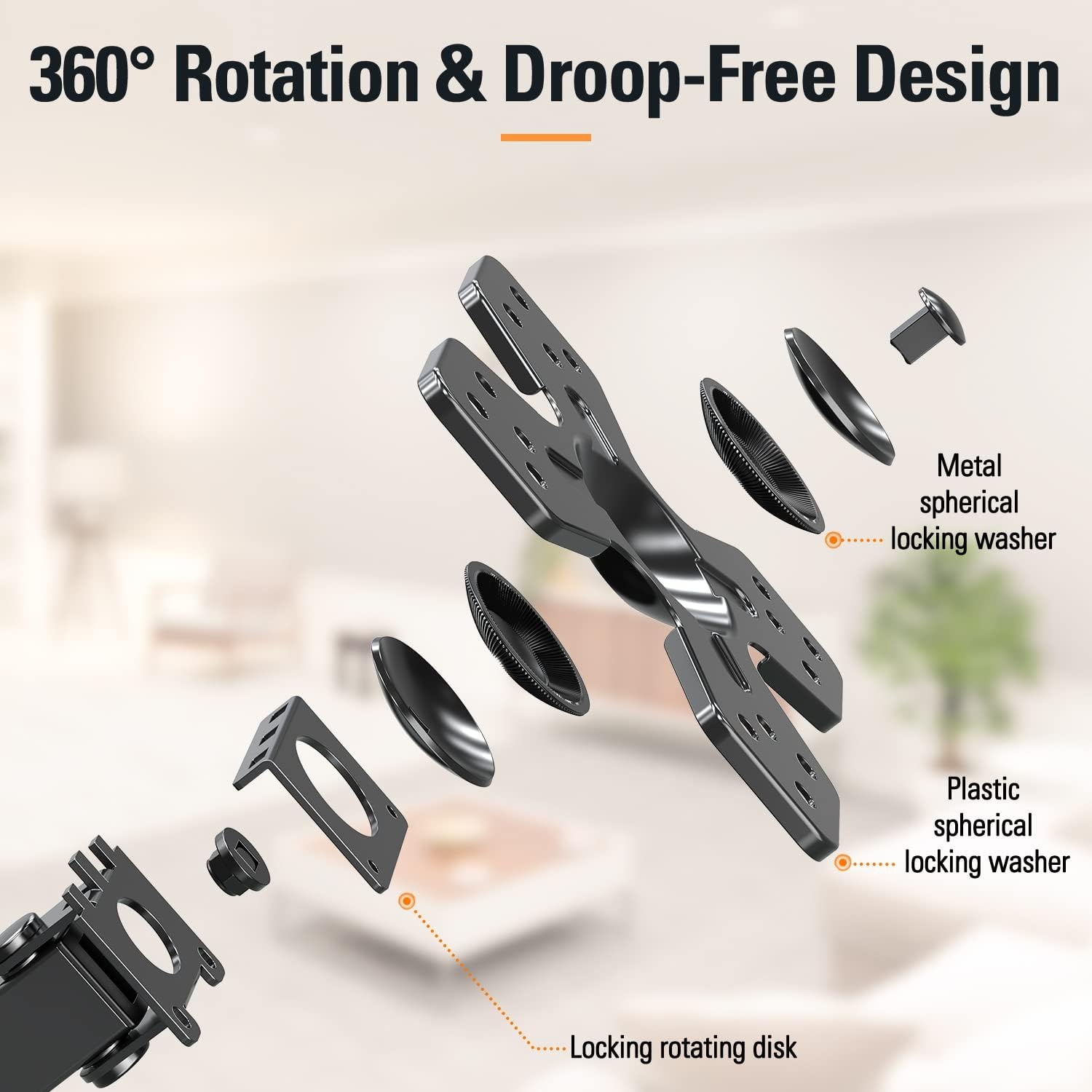 image:imageELIVED TV Wall Mount for Most 1330 inch TVs and Monitors Swivel and Tilt Full Motion TV Mount Brackets Rotation Articulating Extension Arm Single Stud for Corner Max VESA 100x100mm 33 lbs
