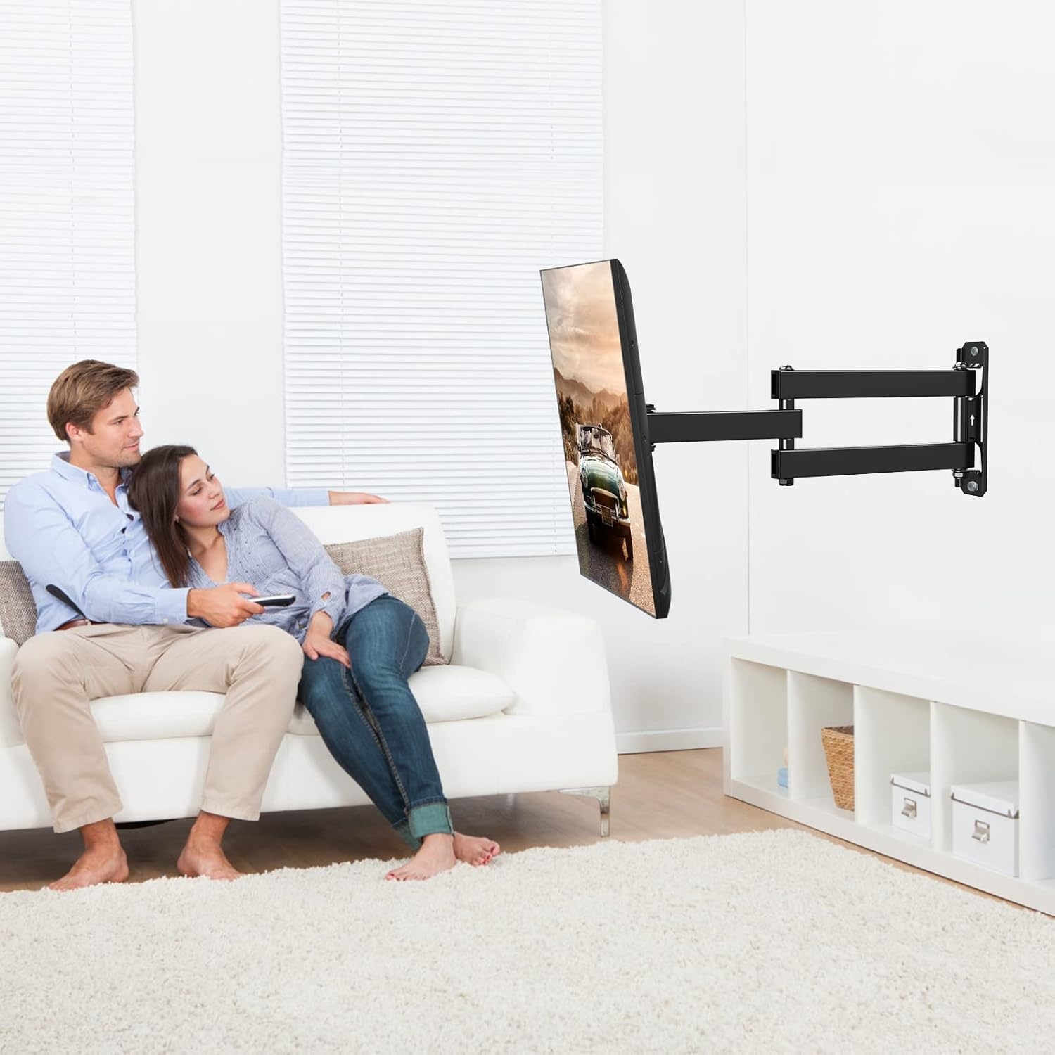 image:imageELIVED TV Wall Mount for Most 1330 inch TVs and Monitors Swivel and Tilt Full Motion TV Mount Brackets Rotation Articulating Extension Arm Single Stud for Corner Max VESA 100x100mm 33 lbs