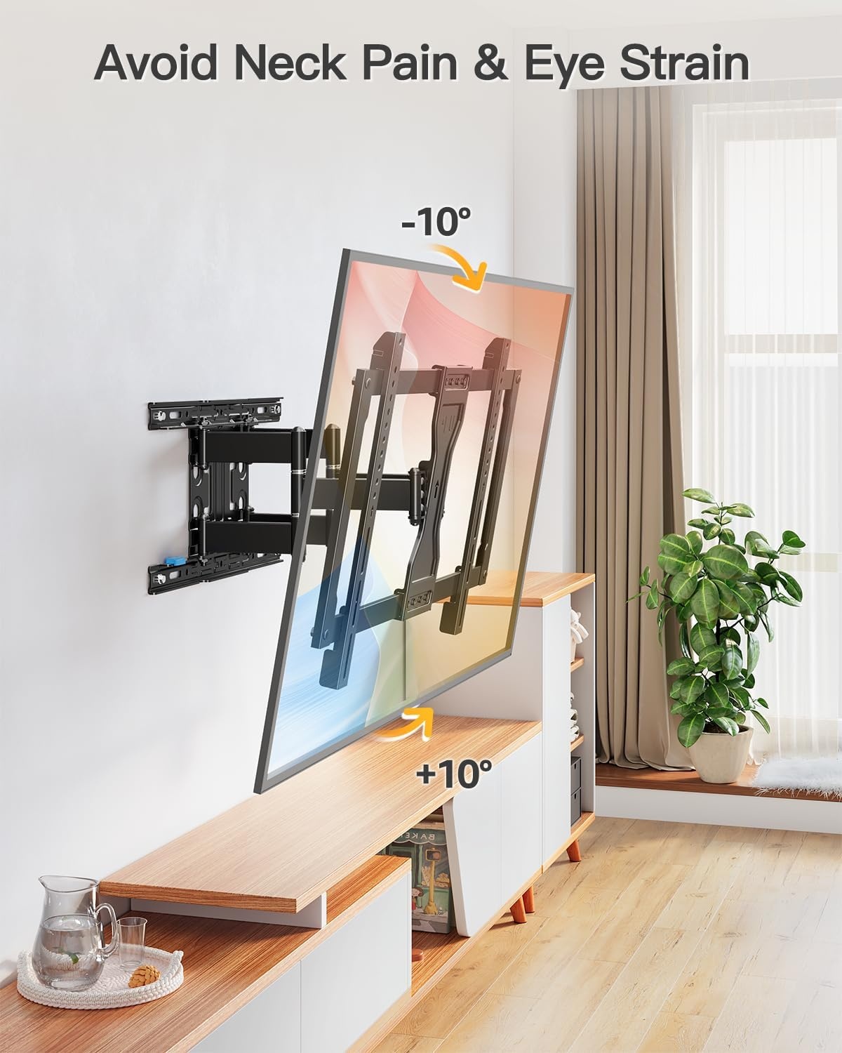 image:imageELIVED TV Wall Mount for Most 2660 Inch TVs Swivel and Tilt Full Motion TV Mount with Single Stud Perfect Center Design Wall Mount Bracket Max VESA 400x400mm Corner Mount Holds up to 77 lbsMotion 3790 TV