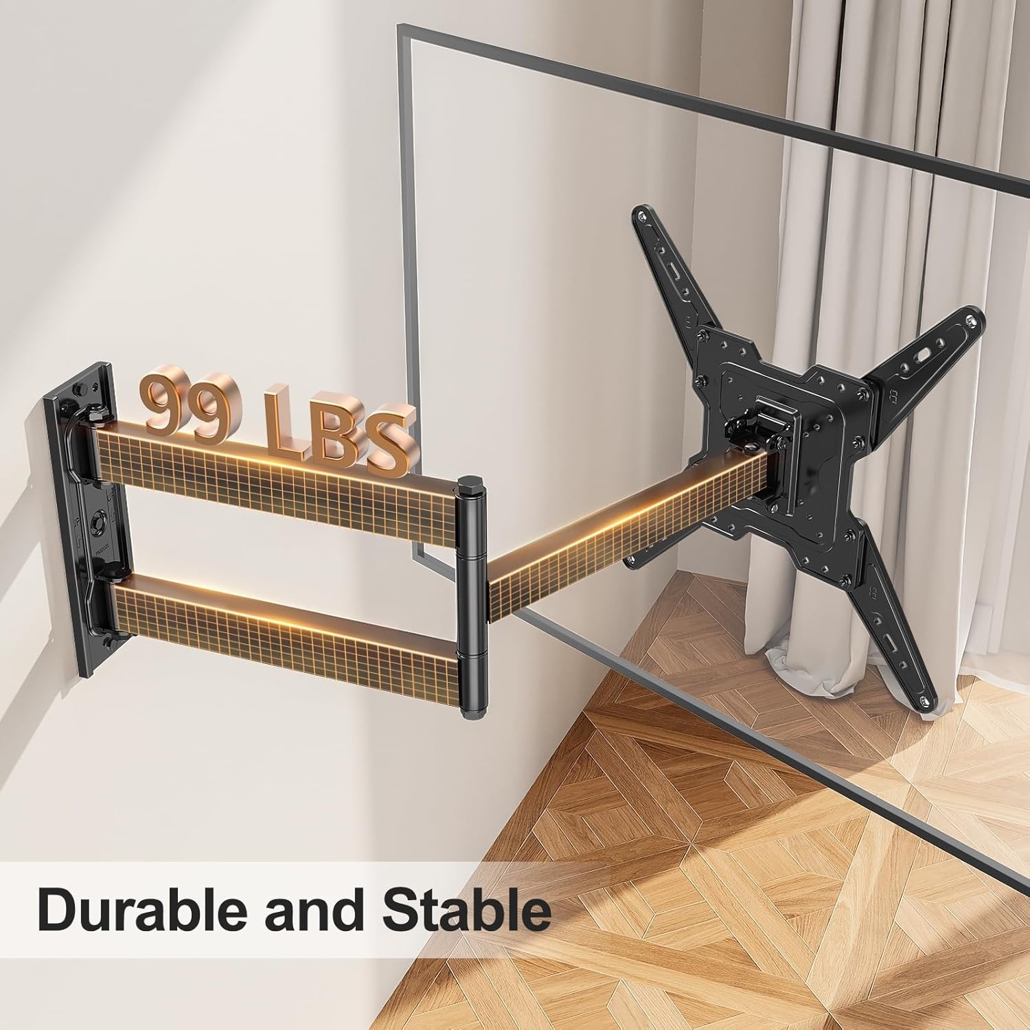 image:imageELIVED TV Wall Mount for Most 2660 Inch TVs Swivel and Tilt Full Motion TV Mount with Single Stud Perfect Center Design Wall Mount Bracket Max VESA 400x400mm Corner Mount Holds up to 77 lbsLong Arm 313 TV 3265