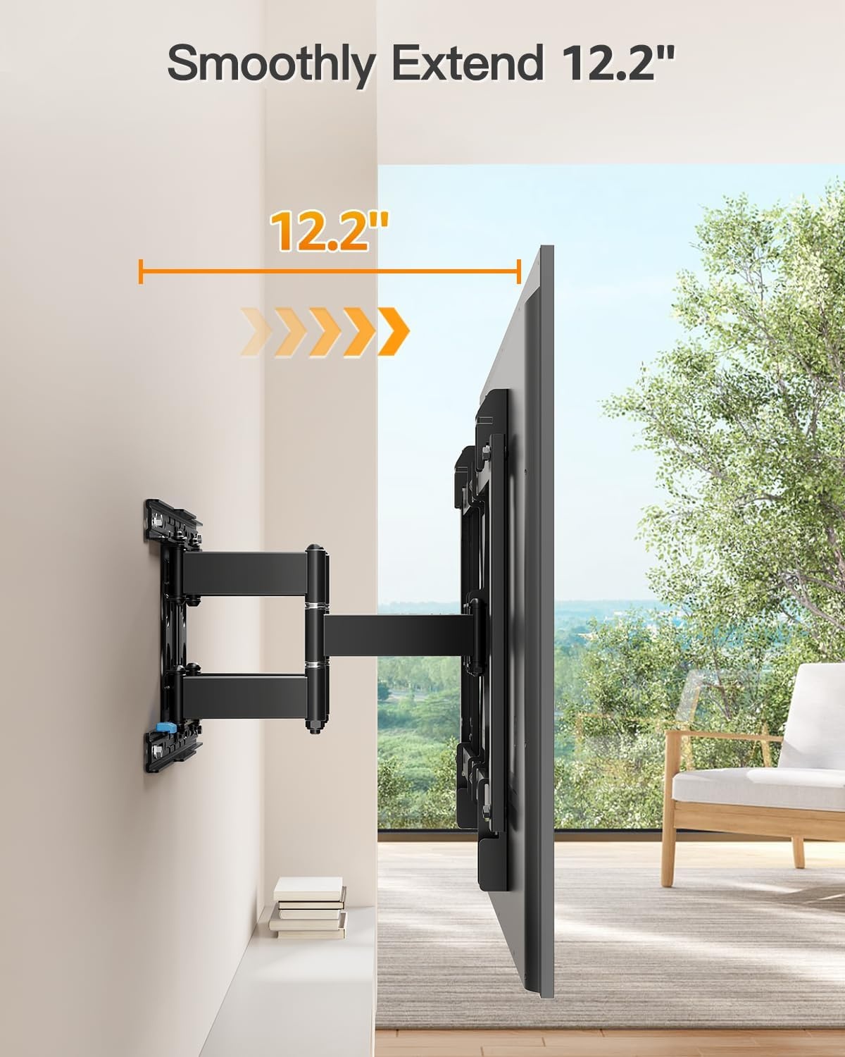 image:imageELIVED TV Wall Mount for Most 2660 Inch TVs Swivel and Tilt Full Motion TV Mount with Single Stud Perfect Center Design Wall Mount Bracket Max VESA 400x400mm Corner Mount Holds up to 77 lbsMotion 3790 TV
