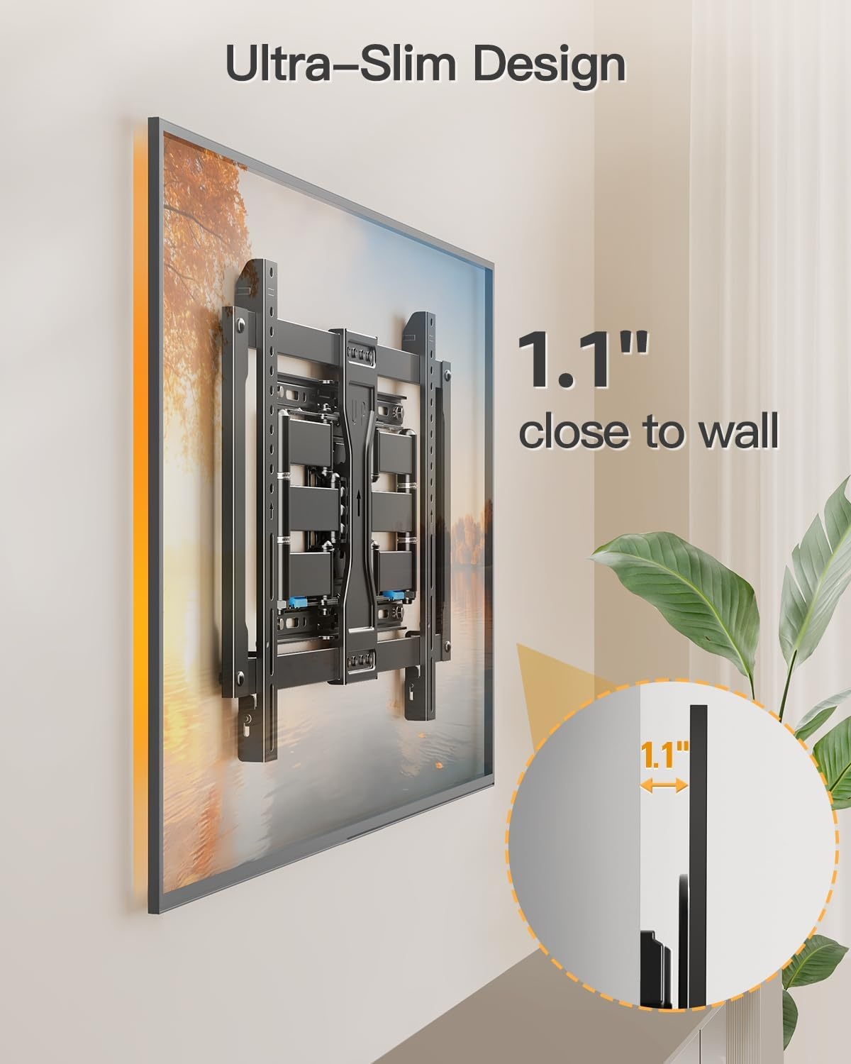 image:imageELIVED TV Wall Mount for Most 2660 Inch TVs Swivel and Tilt Full Motion TV Mount with Single Stud Perfect Center Design Wall Mount Bracket Max VESA 400x400mm Corner Mount Holds up to 77 lbsMotion 3790 TV