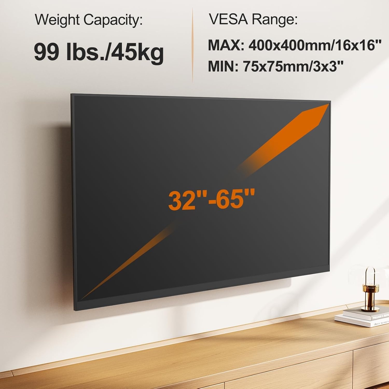 image:imageELIVED TV Wall Mount for Most 2660 Inch TVs Swivel and Tilt Full Motion TV Mount with Single Stud Perfect Center Design Wall Mount Bracket Max VESA 400x400mm Corner Mount Holds up to 77 lbsLong Arm 313 TV 3265