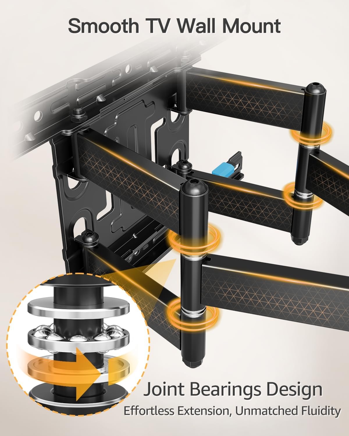 image:imageELIVED TV Wall Mount for Most 2660 Inch TVs Swivel and Tilt Full Motion TV Mount with Single Stud Perfect Center Design Wall Mount Bracket Max VESA 400x400mm Corner Mount Holds up to 77 lbsMotion 3790 TV