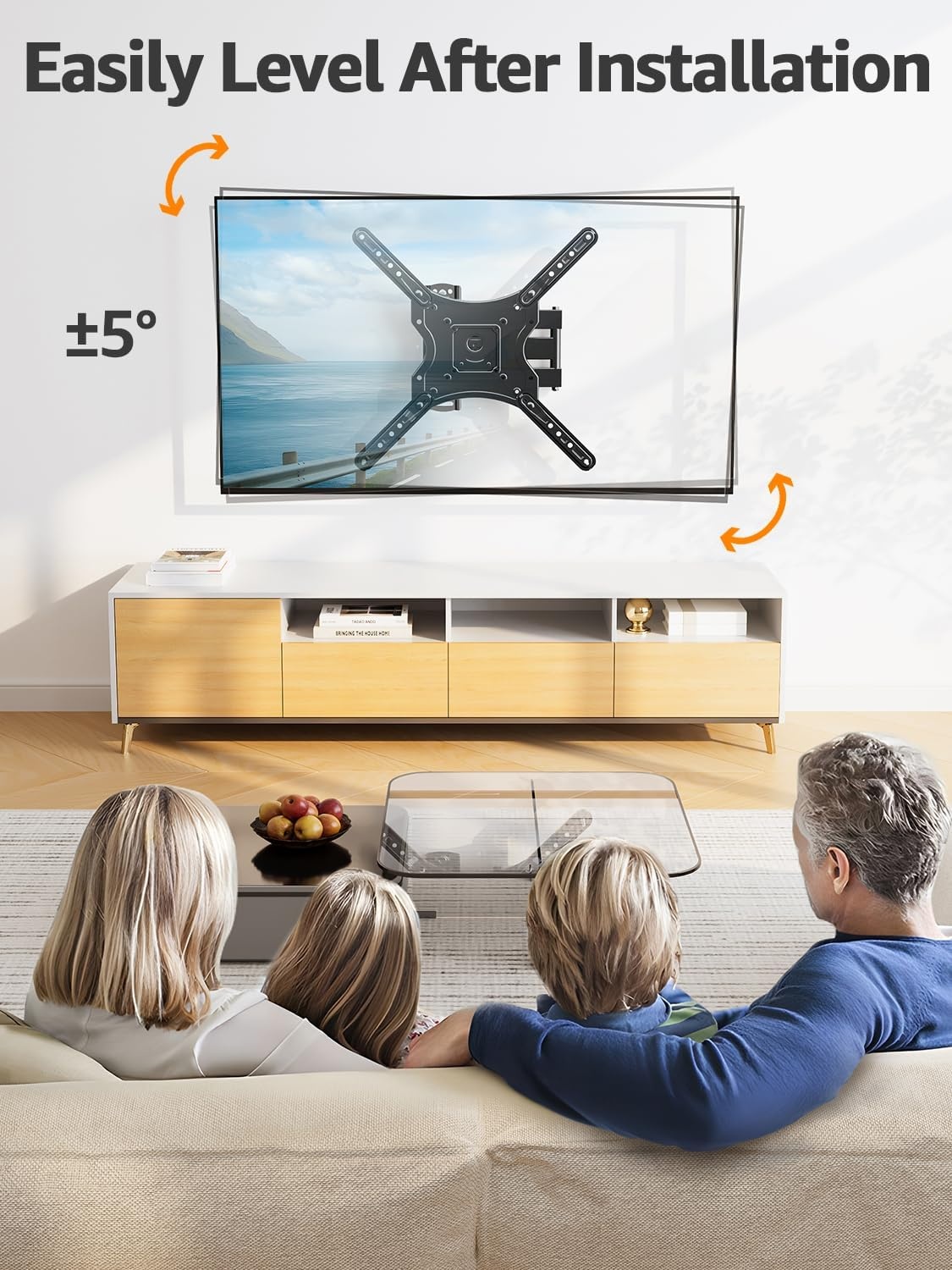 image:imageELIVED TV Wall Mount for Most 2660 Inch TVs Swivel and Tilt Full Motion TV Mount with Single Stud Perfect Center Design Wall Mount Bracket Max VESA 400x400mm Corner Mount Holds up to 77 lbsArm 16 TV 2660